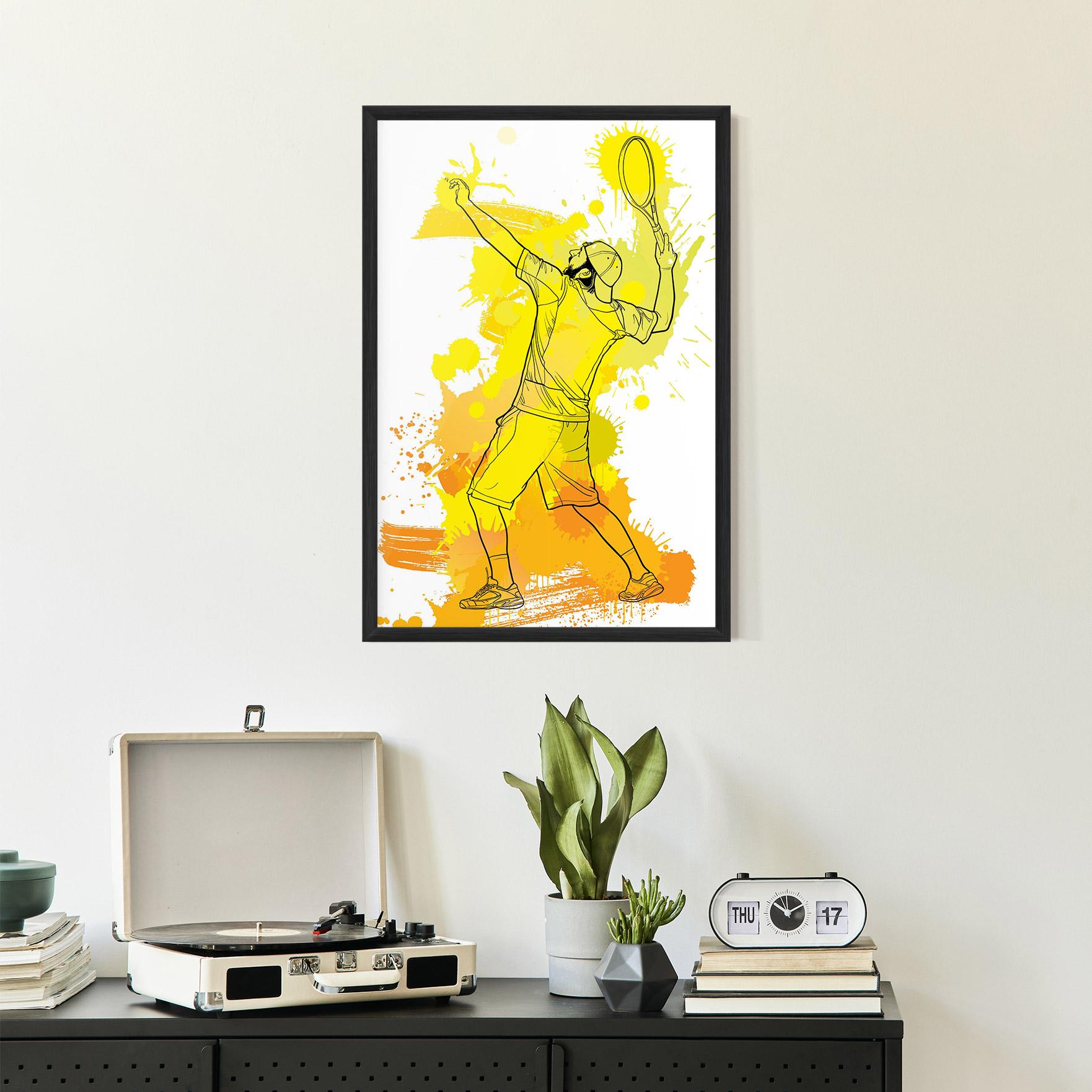 Poster Înrămat Yellow Art Tennis mockup 2
