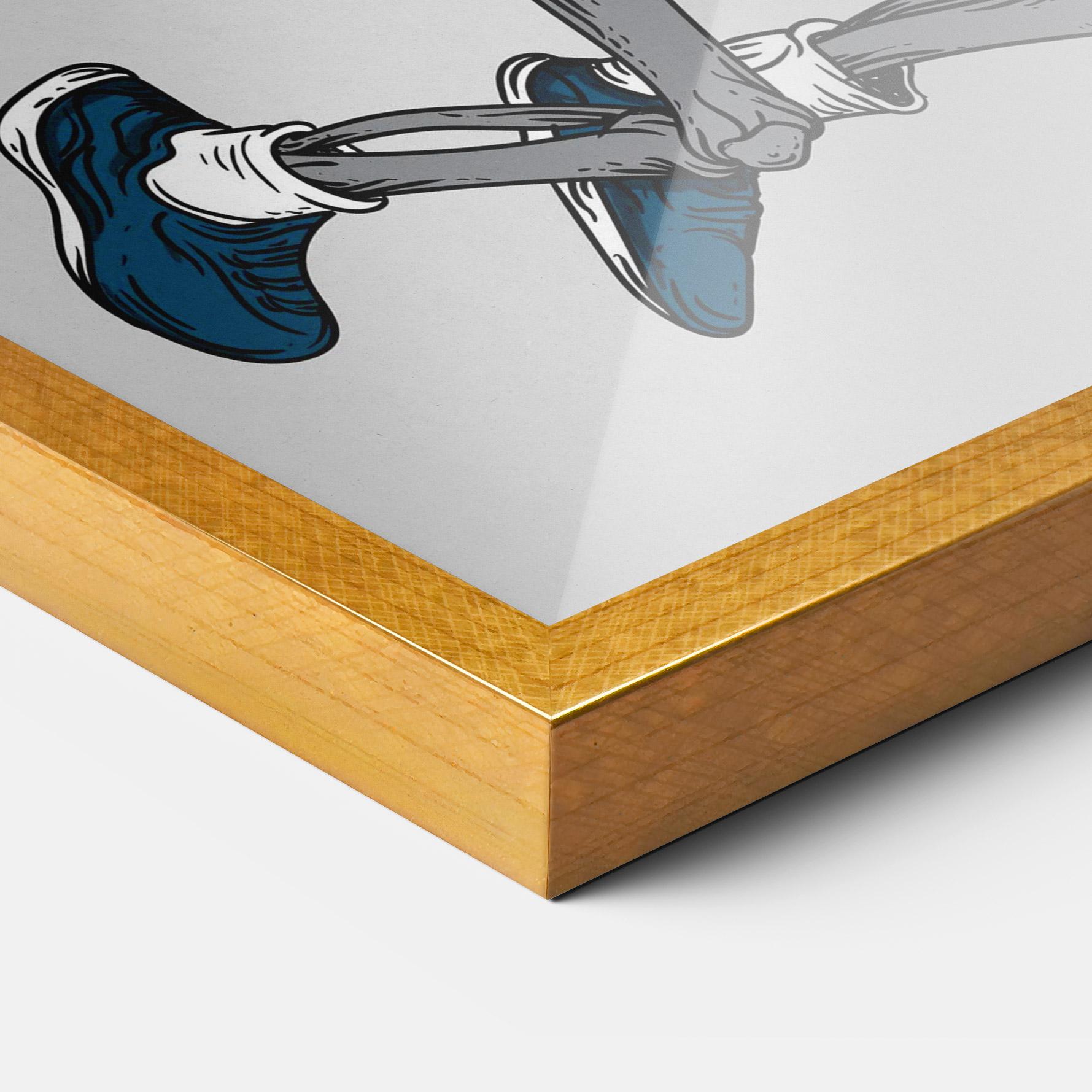 Poster Înrămat Blue Skull Tennis mockup 3