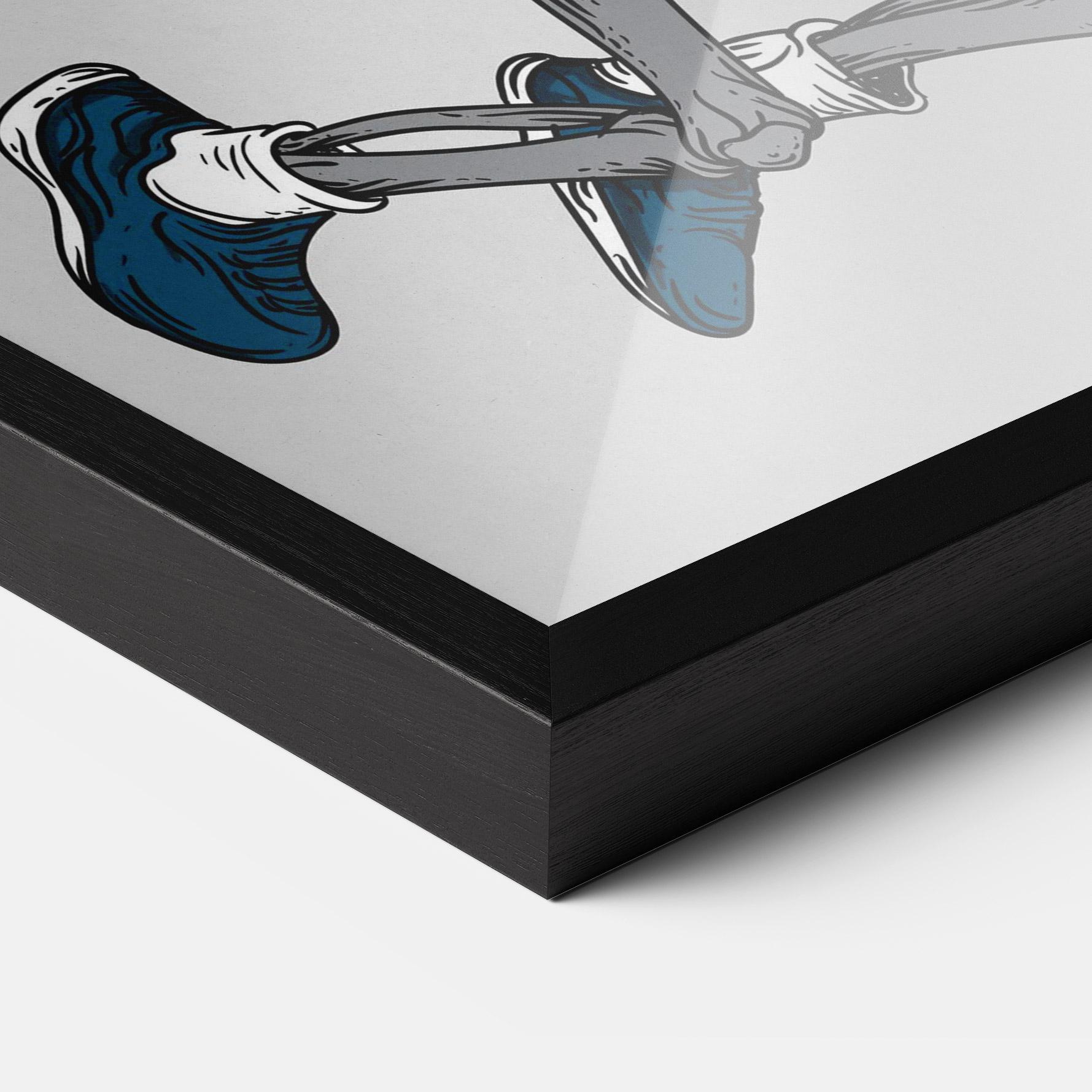 Poster Înrămat Blue Skull Tennis mockup 3