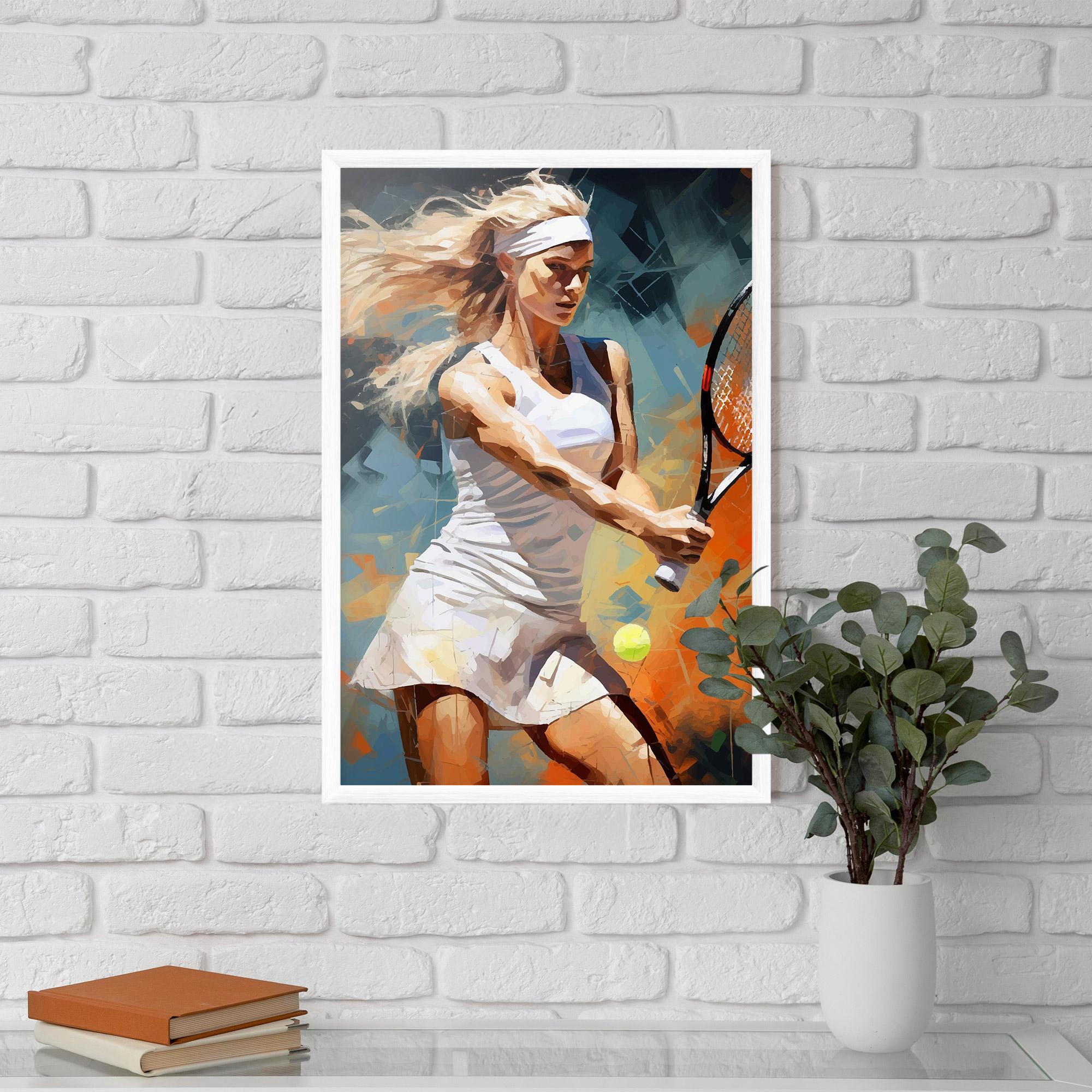 Poster Înrămat Blonde Tennis Girl mockup 5