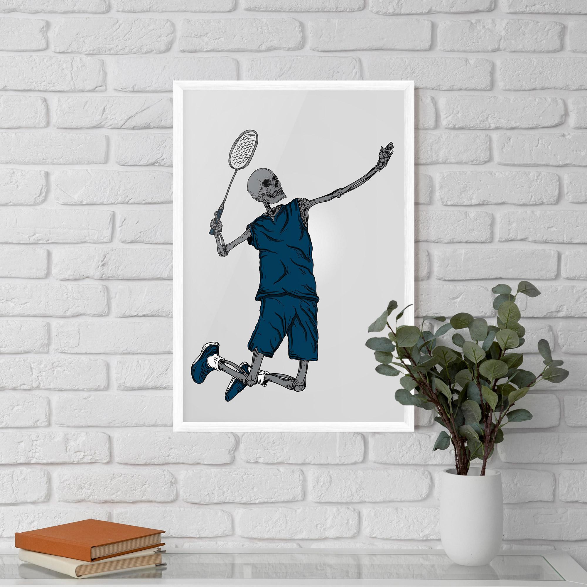 Poster Înrămat Blue Skull Tennis mockup 5