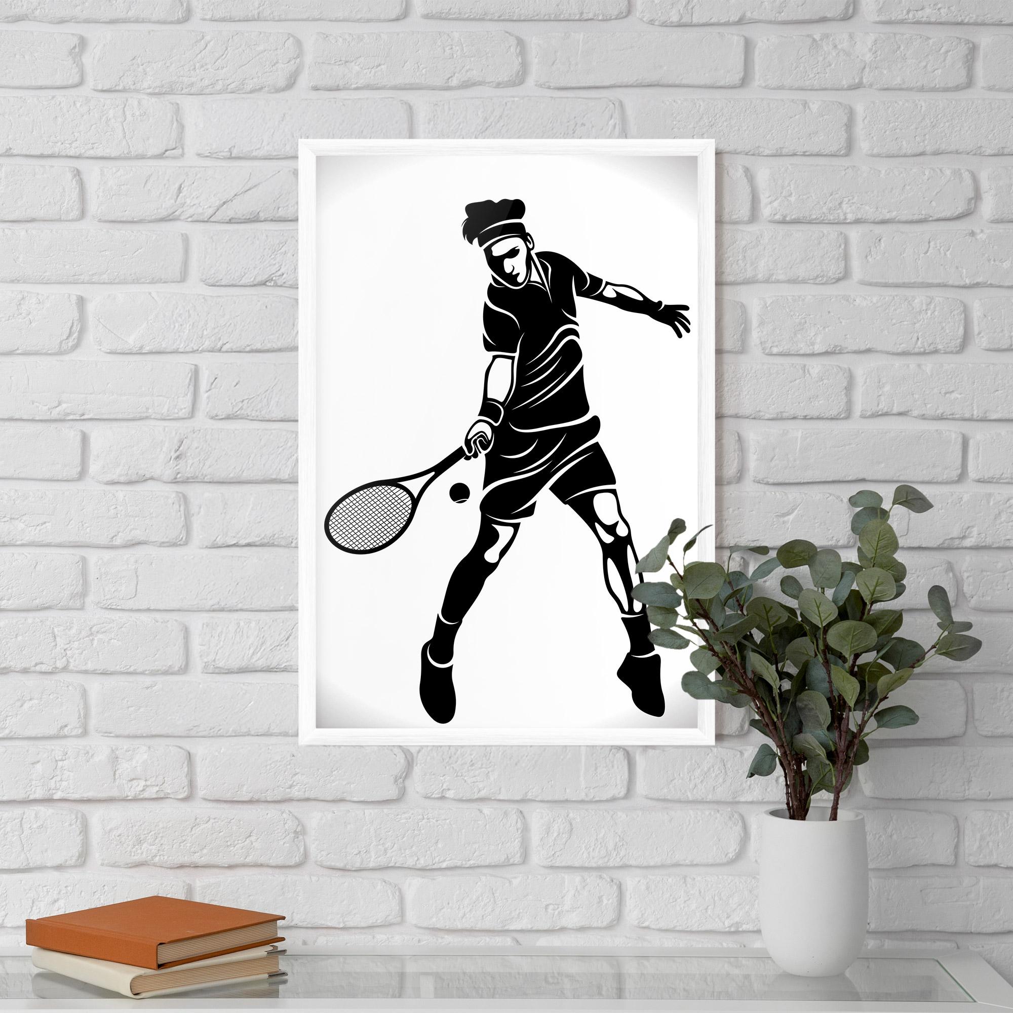 Poster Înrămat Tennis Player Line mockup 5