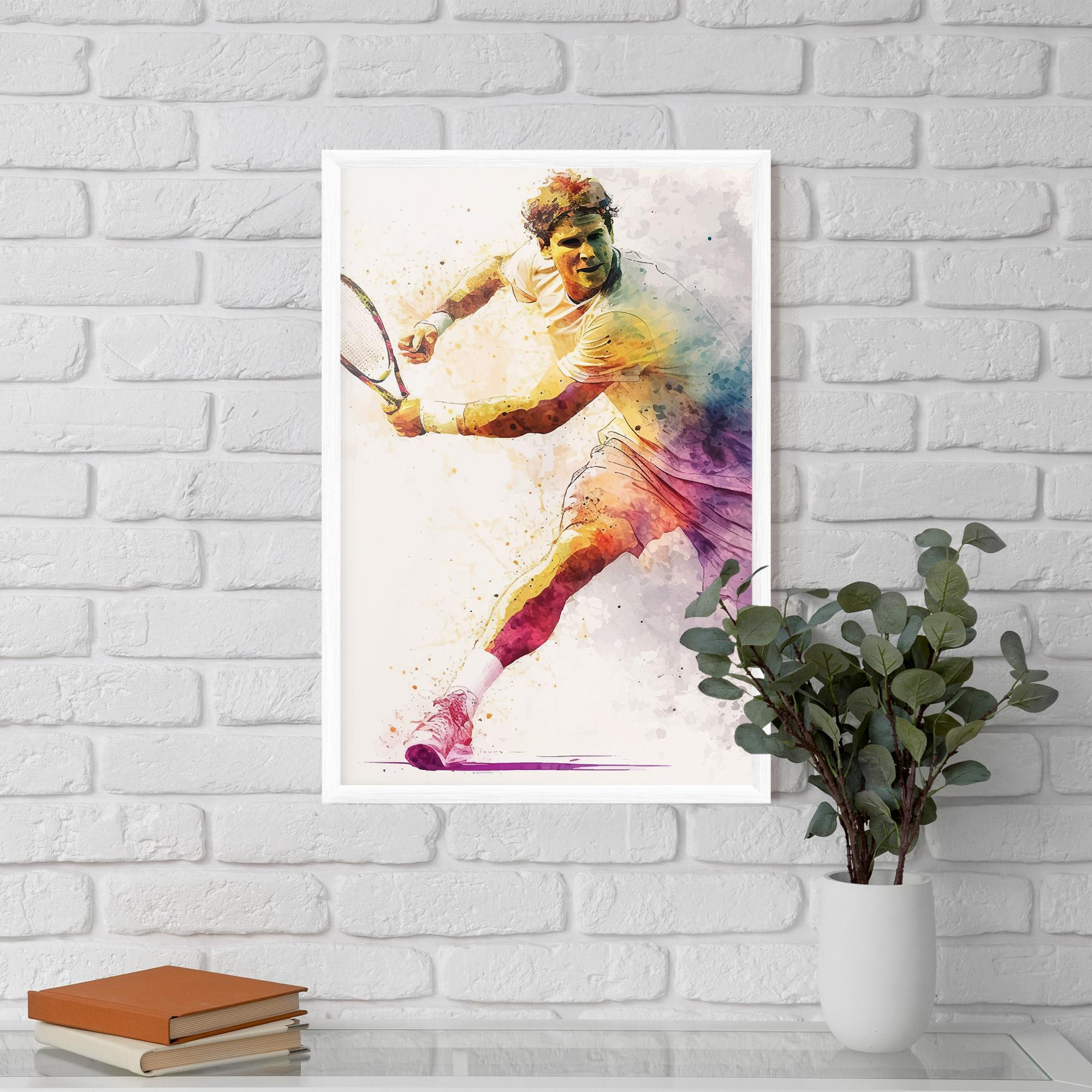 Poster Înrămat Watercolor Tennis mockup 5