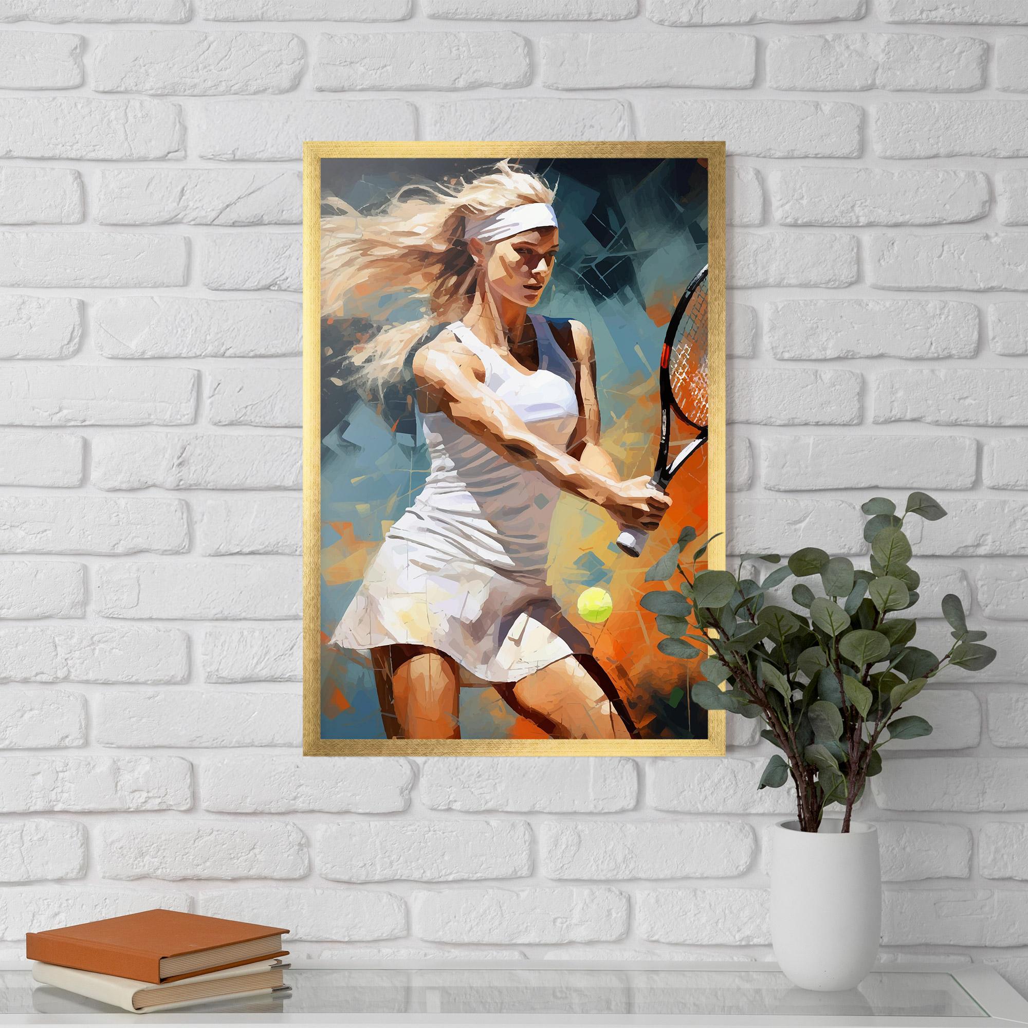Poster Înrămat Blonde Tennis Girl mockup 5