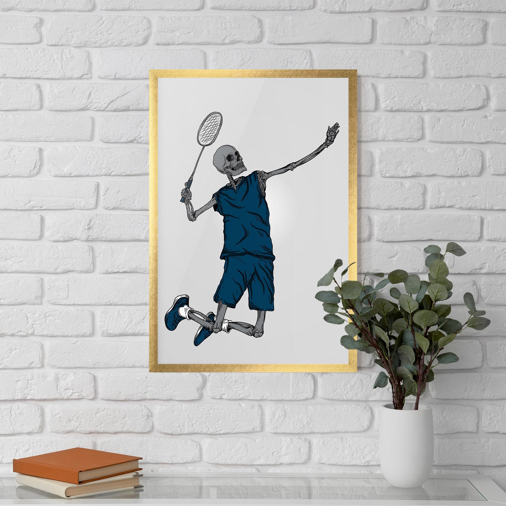 Poster Înrămat Blue Skull Tennis mockup 5