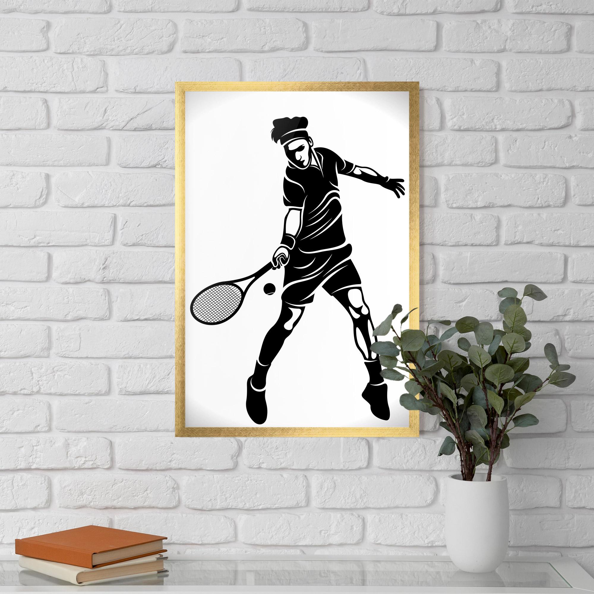 Poster Înrămat Tennis Player Line mockup 5