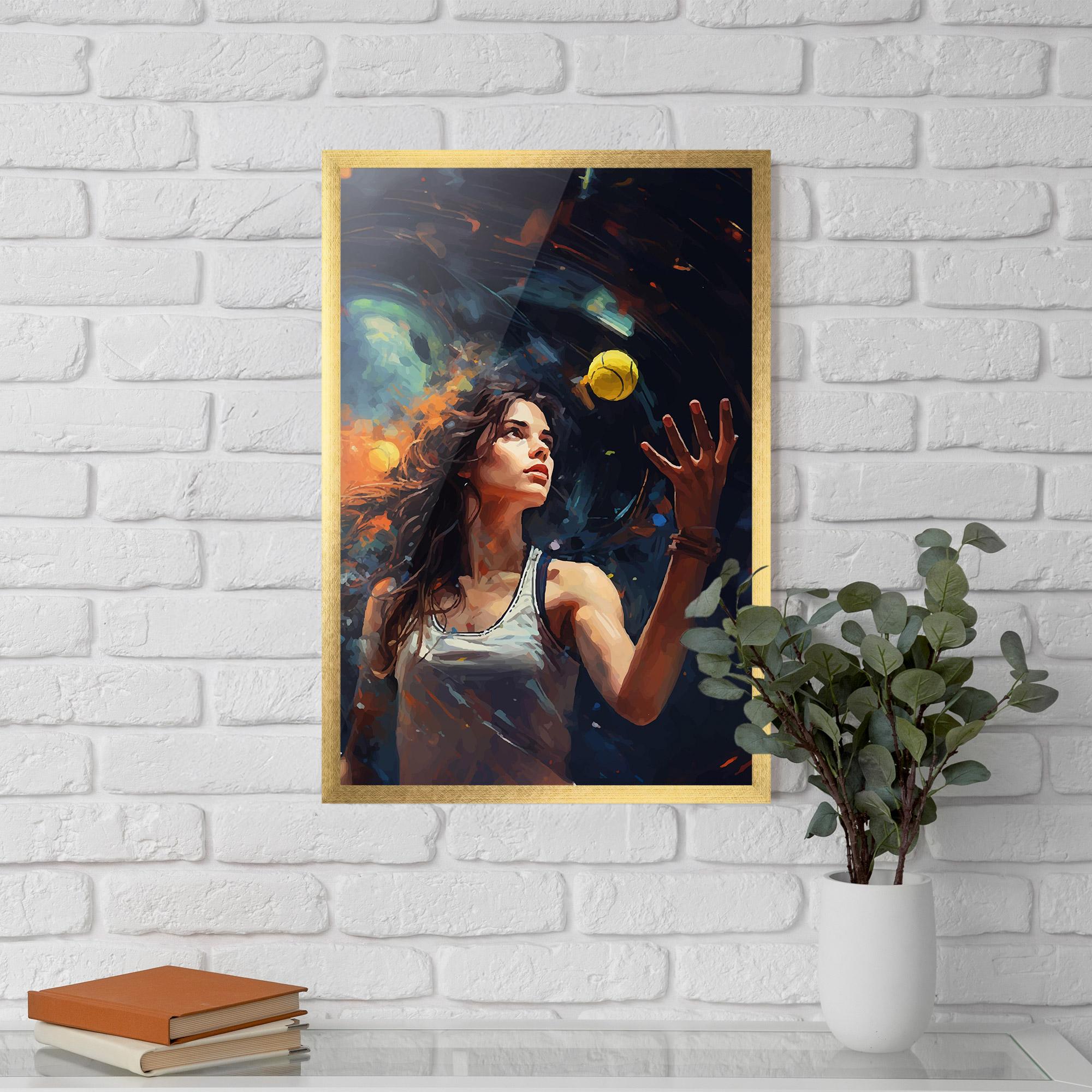 Poster Înrămat Tennis Pretty Girl mockup 5