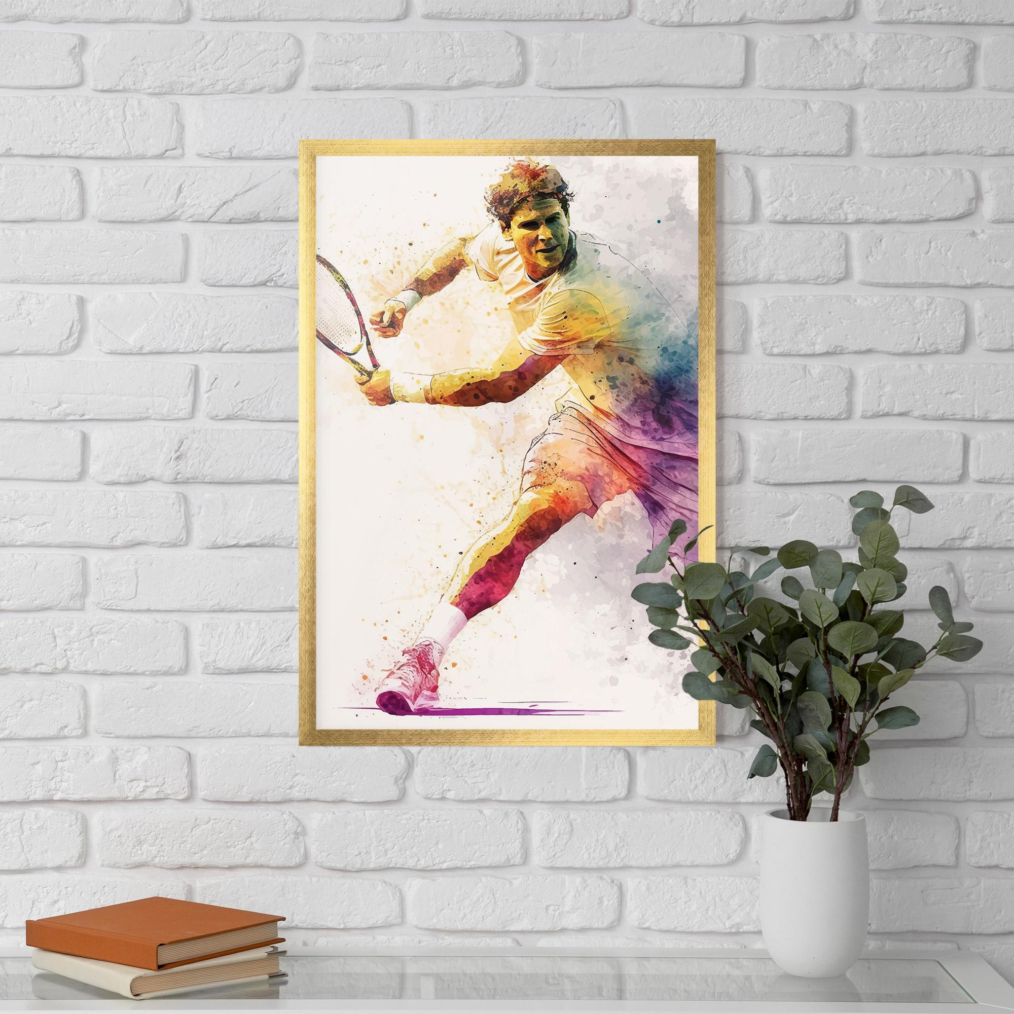 Poster Înrămat Watercolor Tennis mockup 5