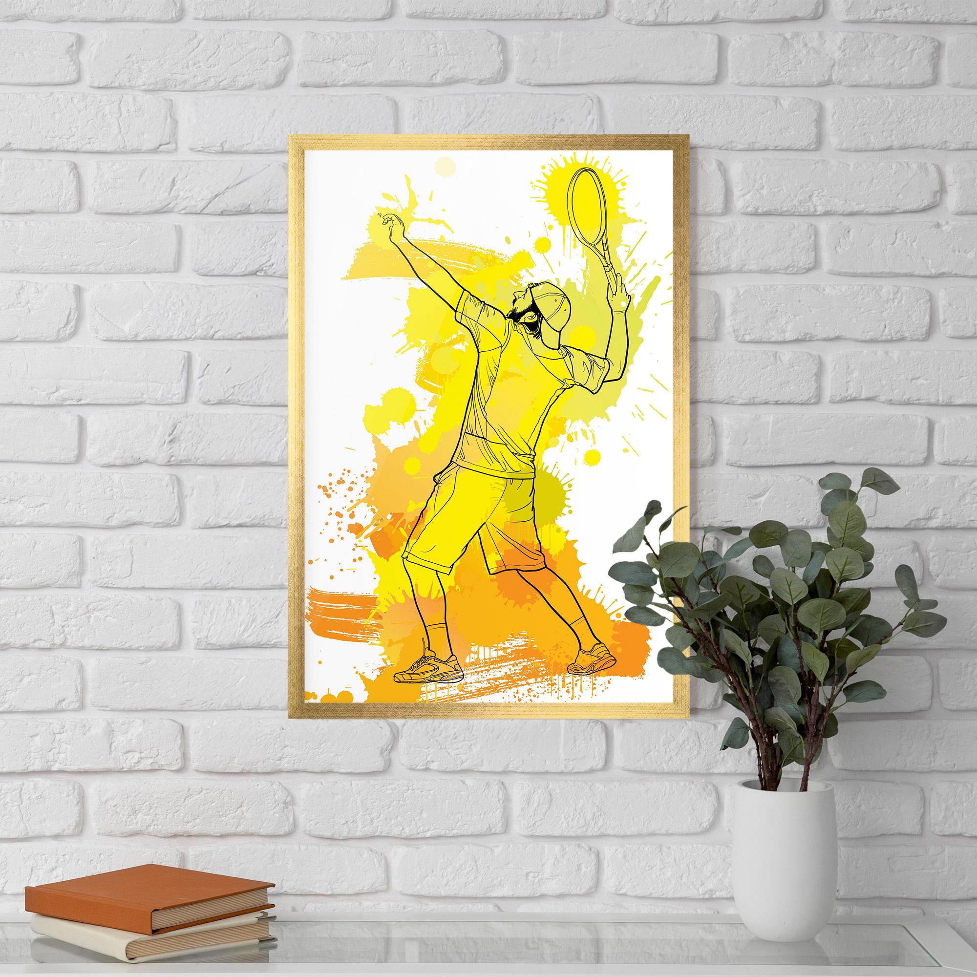 Poster Înrămat Yellow Art Tennis mockup 5