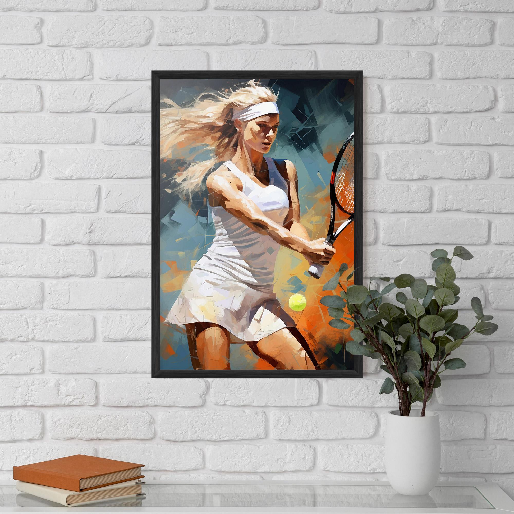 Poster Înrămat Blonde Tennis Girl mockup 5