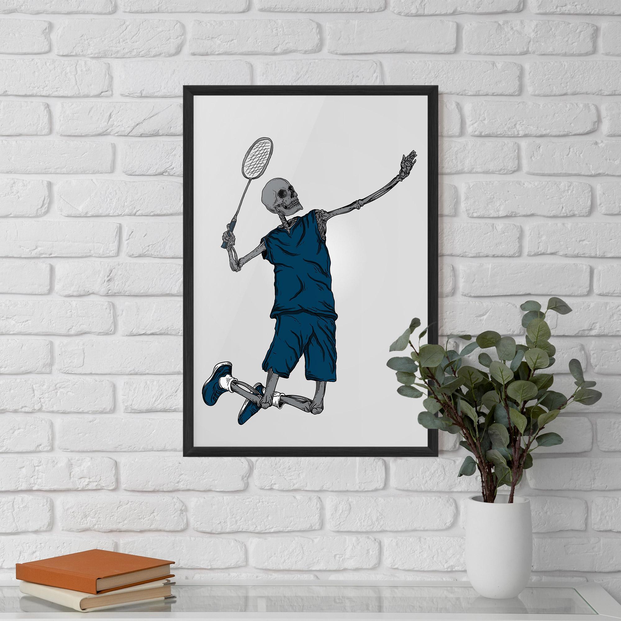 Poster Înrămat Blue Skull Tennis mockup 5