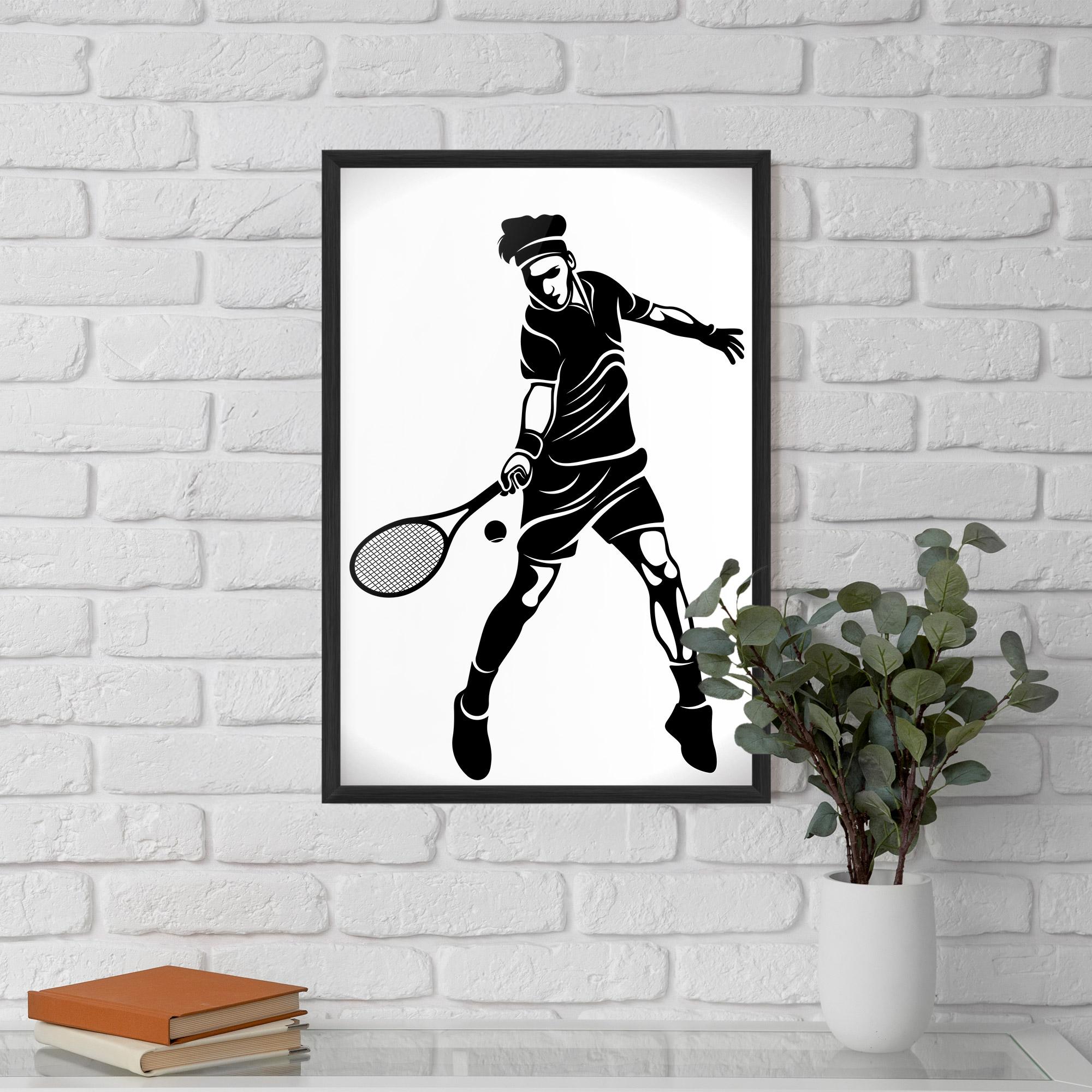 Poster Înrămat Tennis Player Line mockup 5