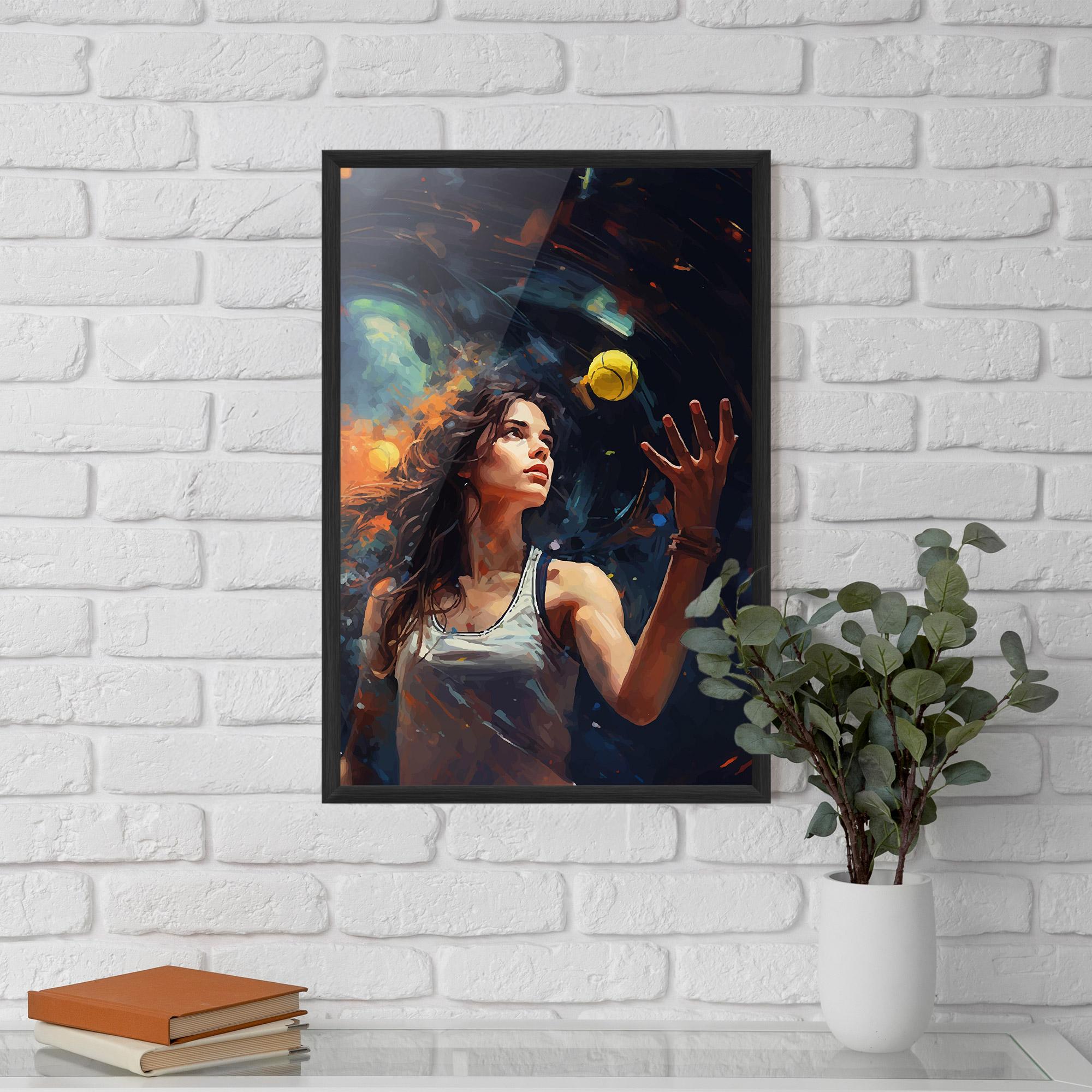 Poster Înrămat Tennis Pretty Girl mockup 5