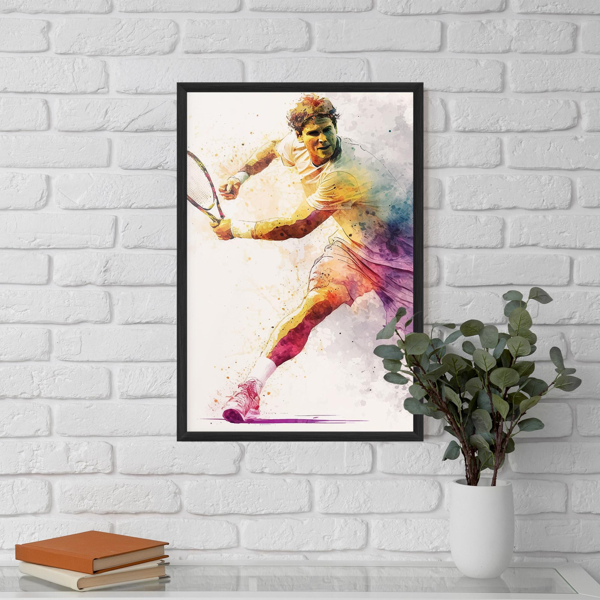 Poster Înrămat Watercolor Tennis mockup 5