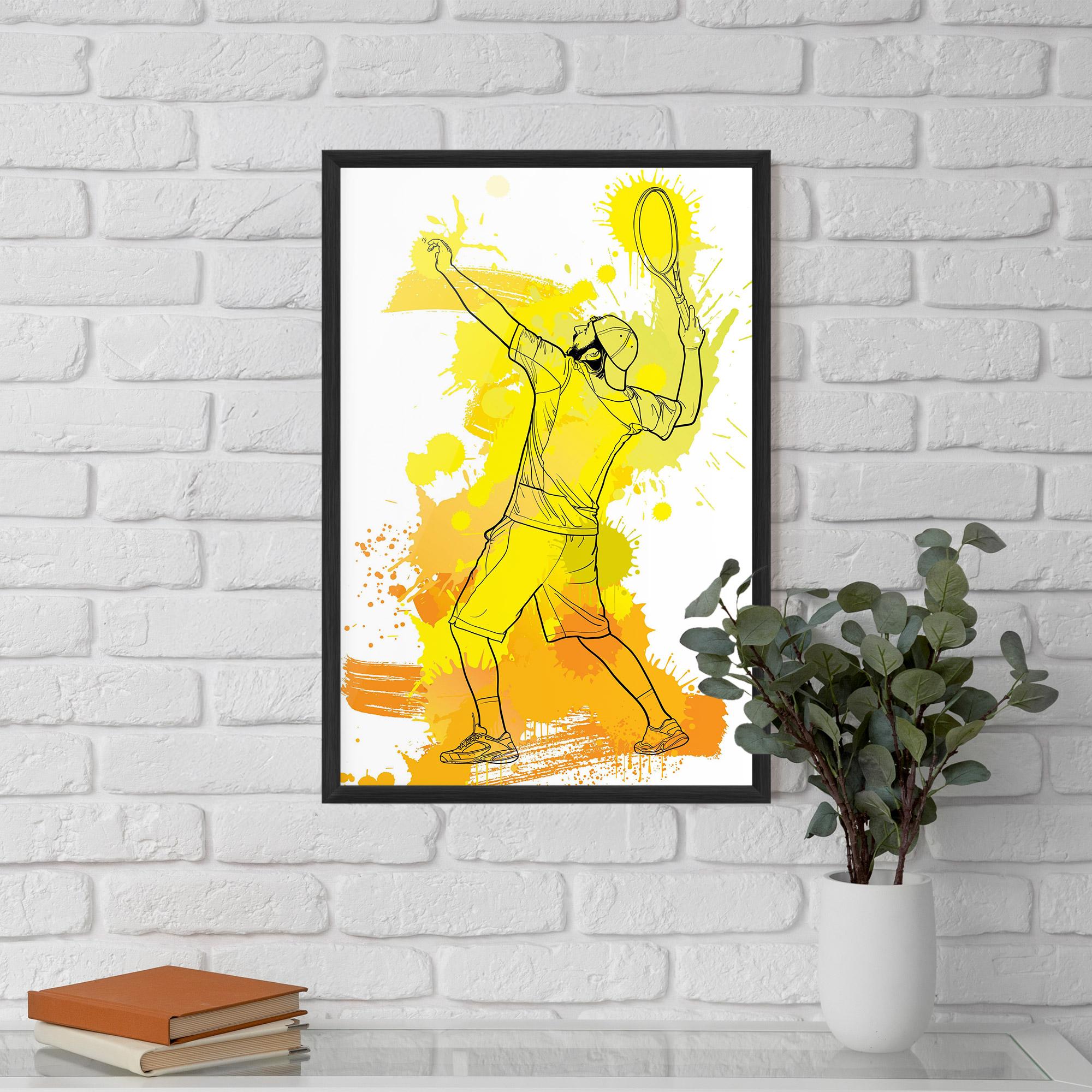 Poster Înrămat Yellow Art Tennis mockup 5