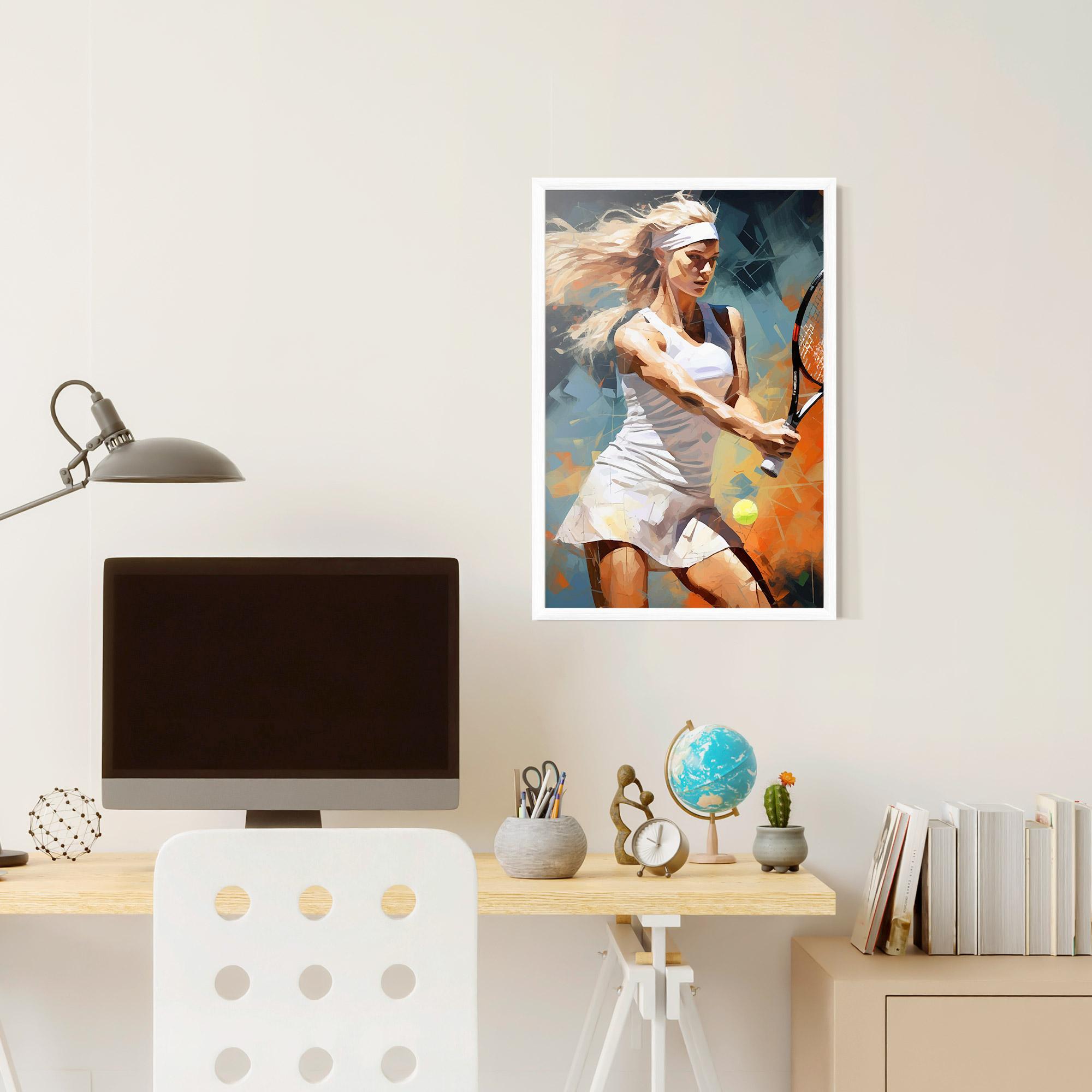 Poster Înrămat Blonde Tennis Girl mockup 6