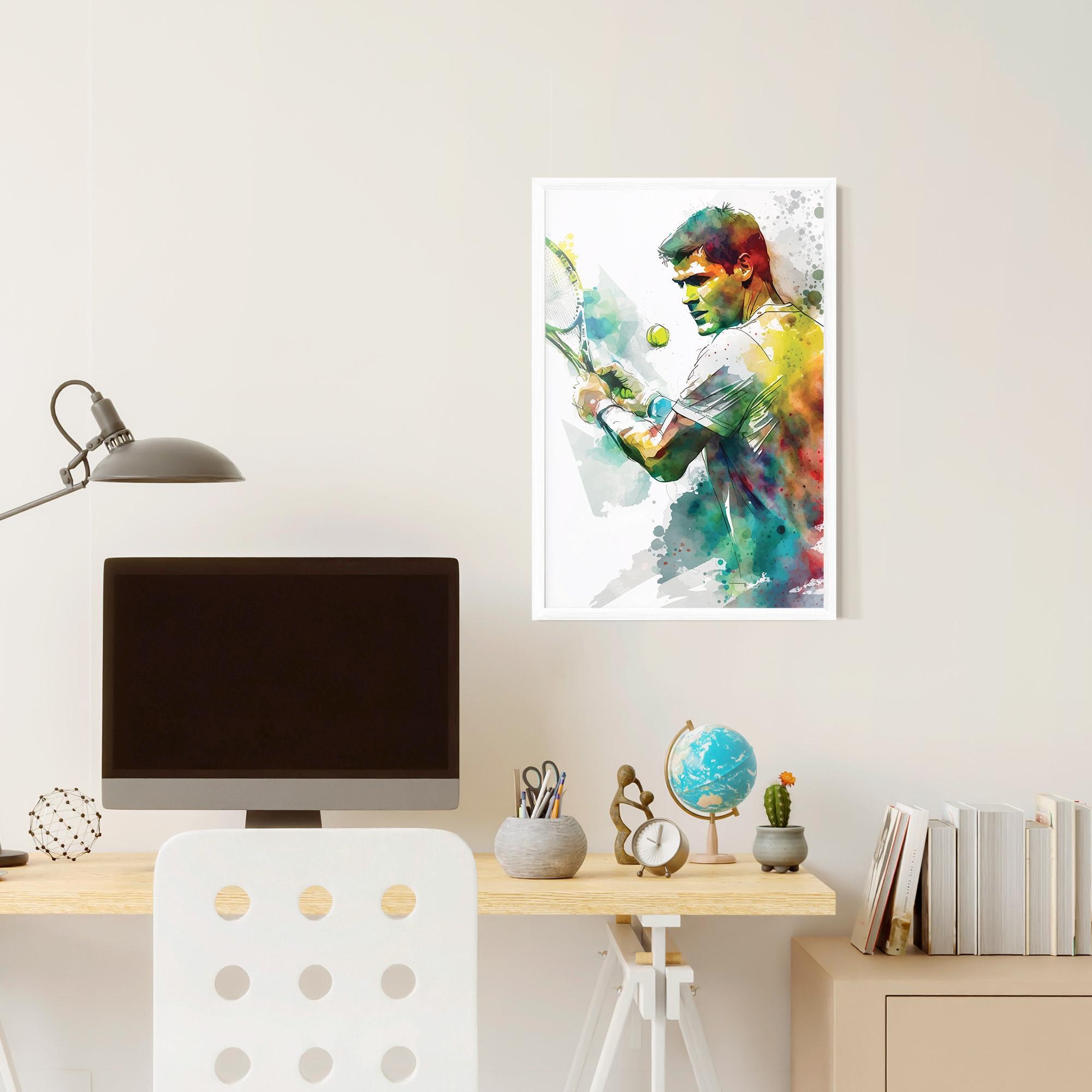 Poster Înrămat Tenis Watercolor mockup 6
