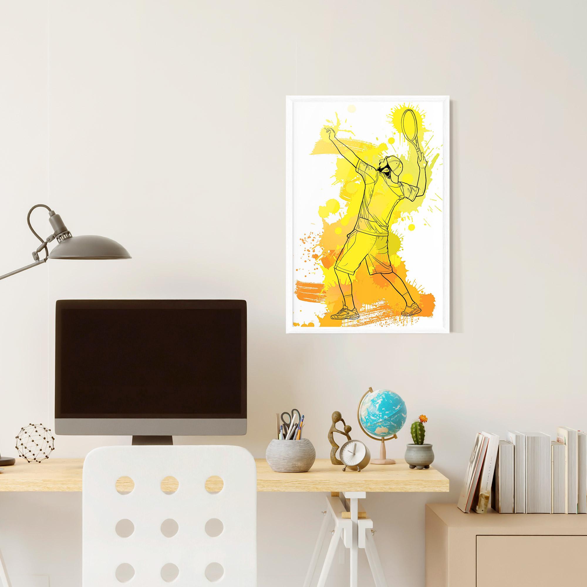 Poster Înrămat Yellow Art Tennis mockup 6