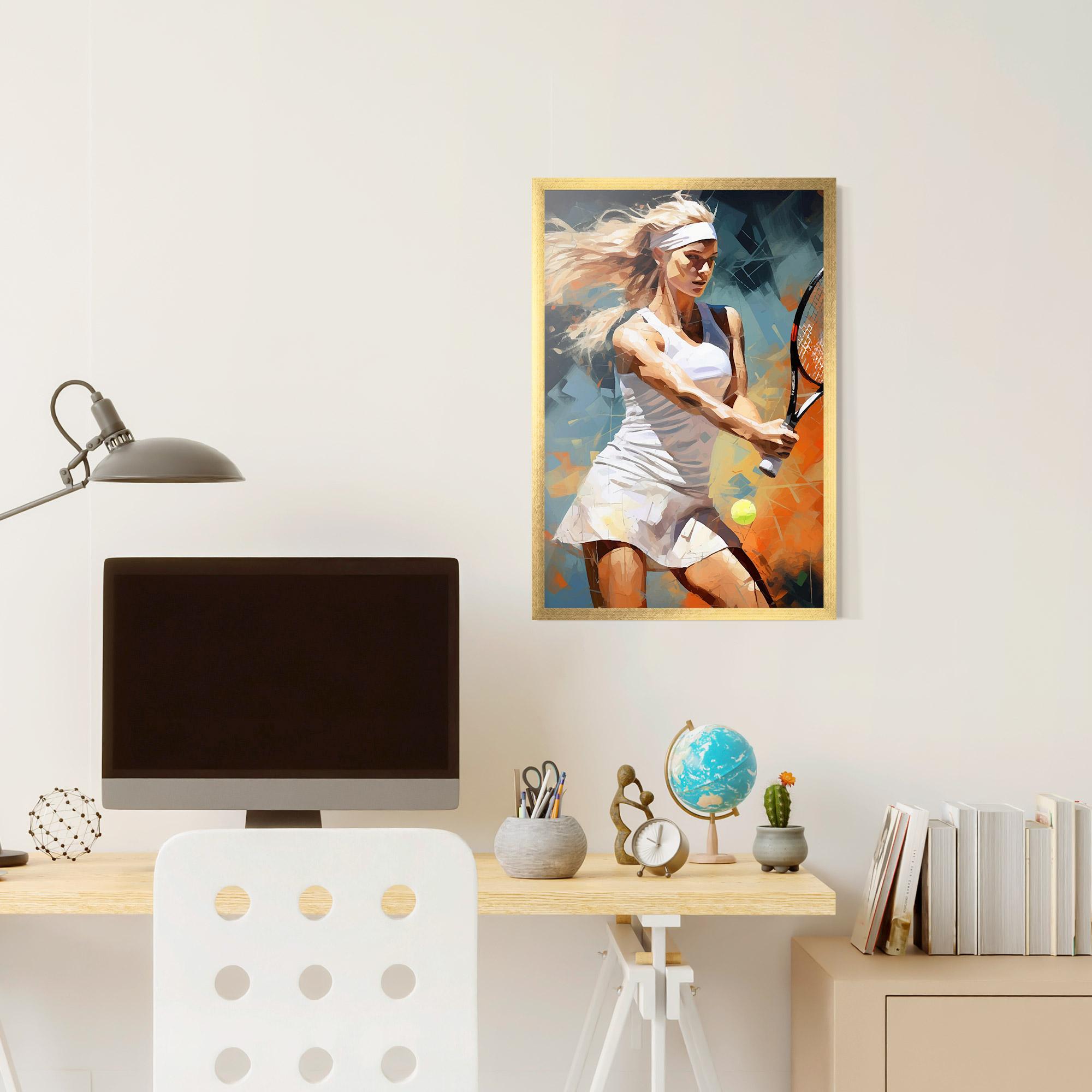 Poster Înrămat Blonde Tennis Girl mockup 6