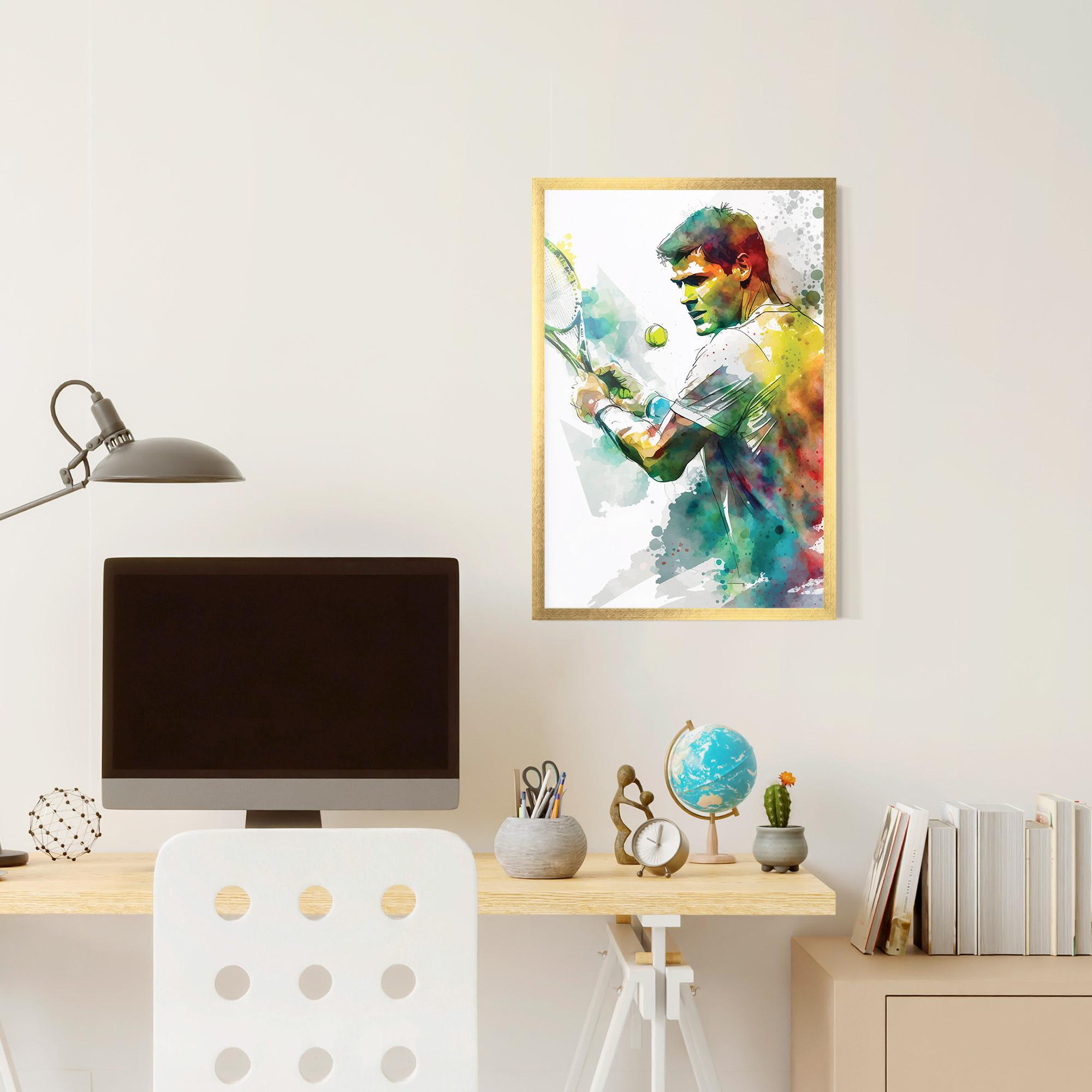 Poster Înrămat Tenis Watercolor mockup 6