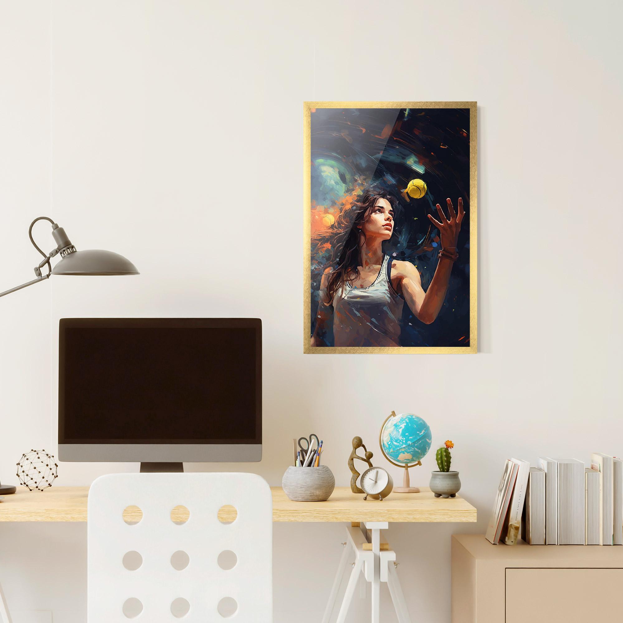 Poster Înrămat Tennis Pretty Girl mockup 6