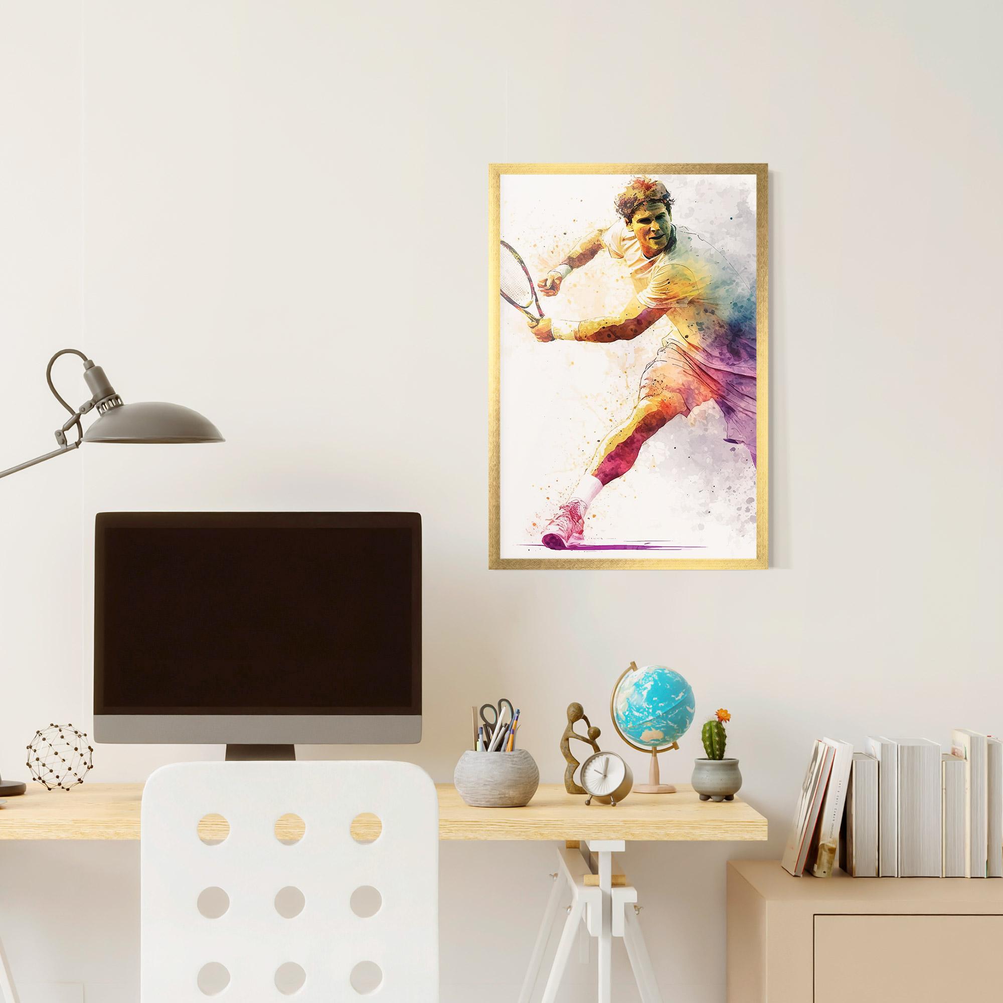 Poster Înrămat Watercolor Tennis mockup 6