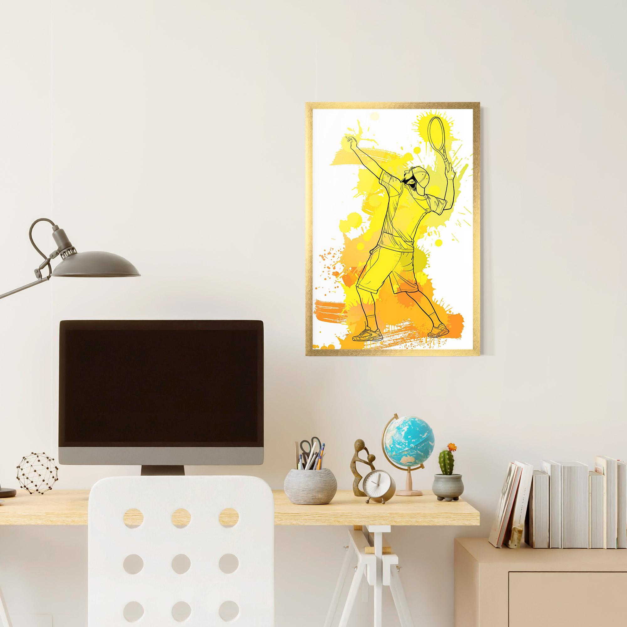 Poster Înrămat Yellow Art Tennis mockup 6