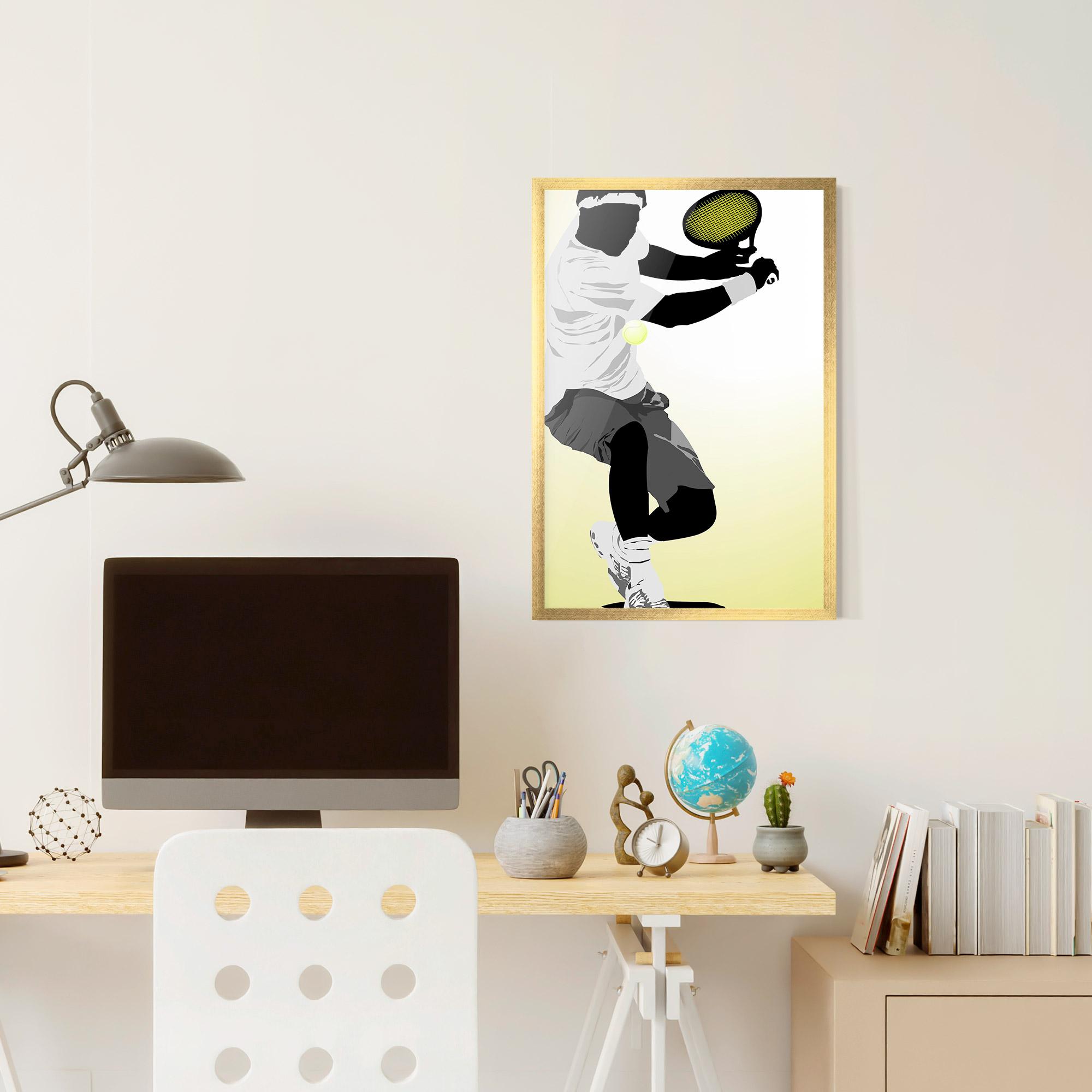 Poster Înrămat Yellow Light Tennis mockup 6