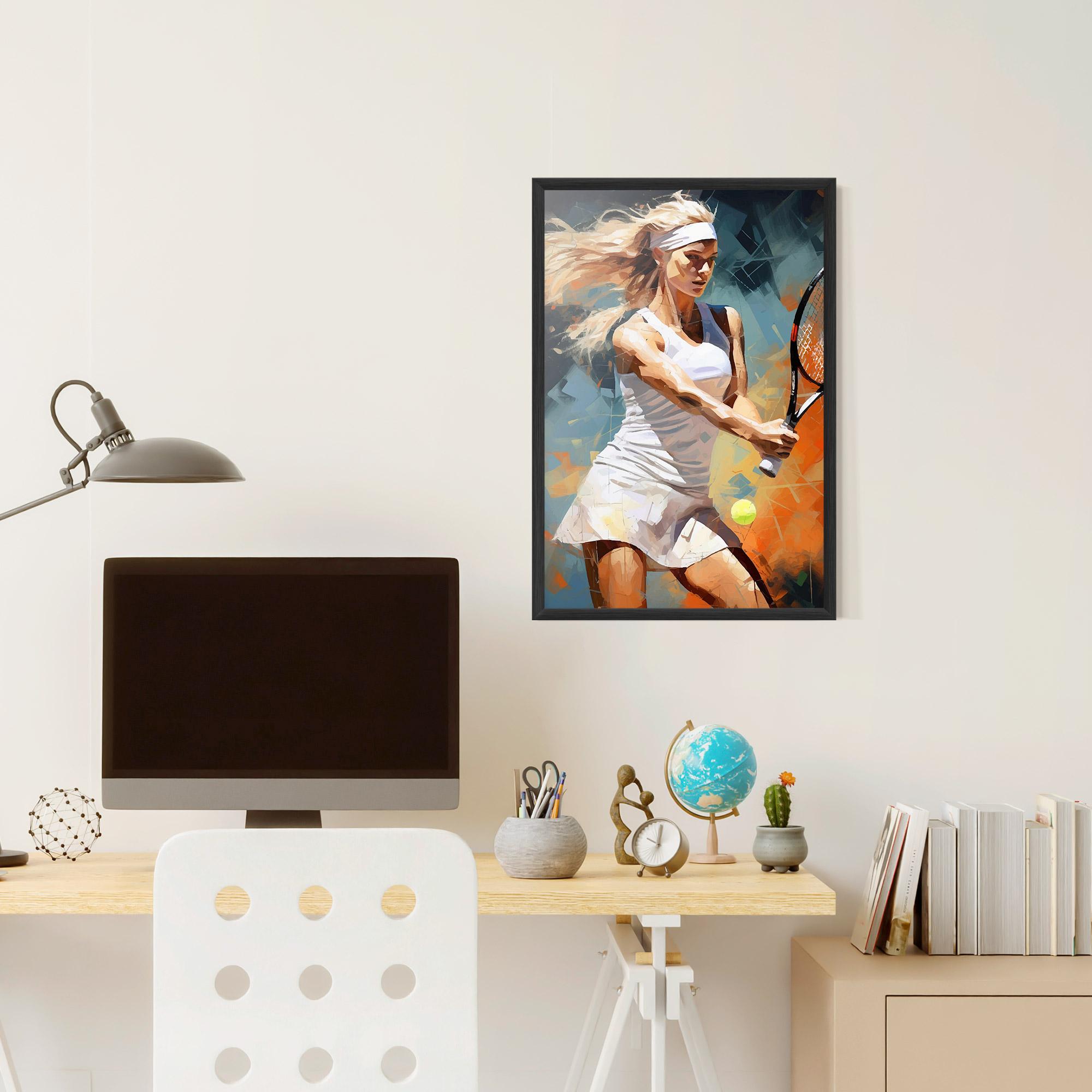 Poster Înrămat Blonde Tennis Girl mockup 6