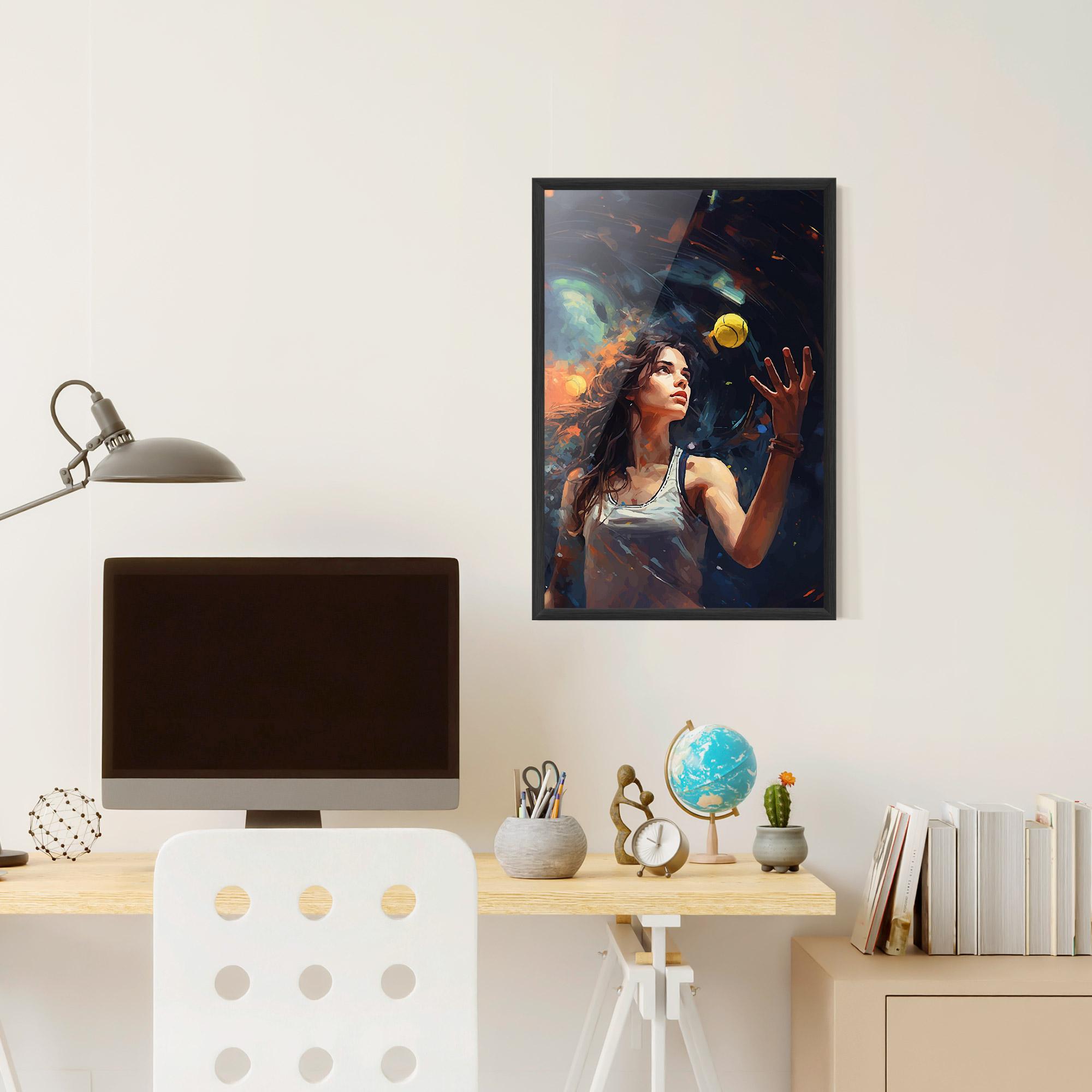 Poster Înrămat Tennis Pretty Girl mockup 6