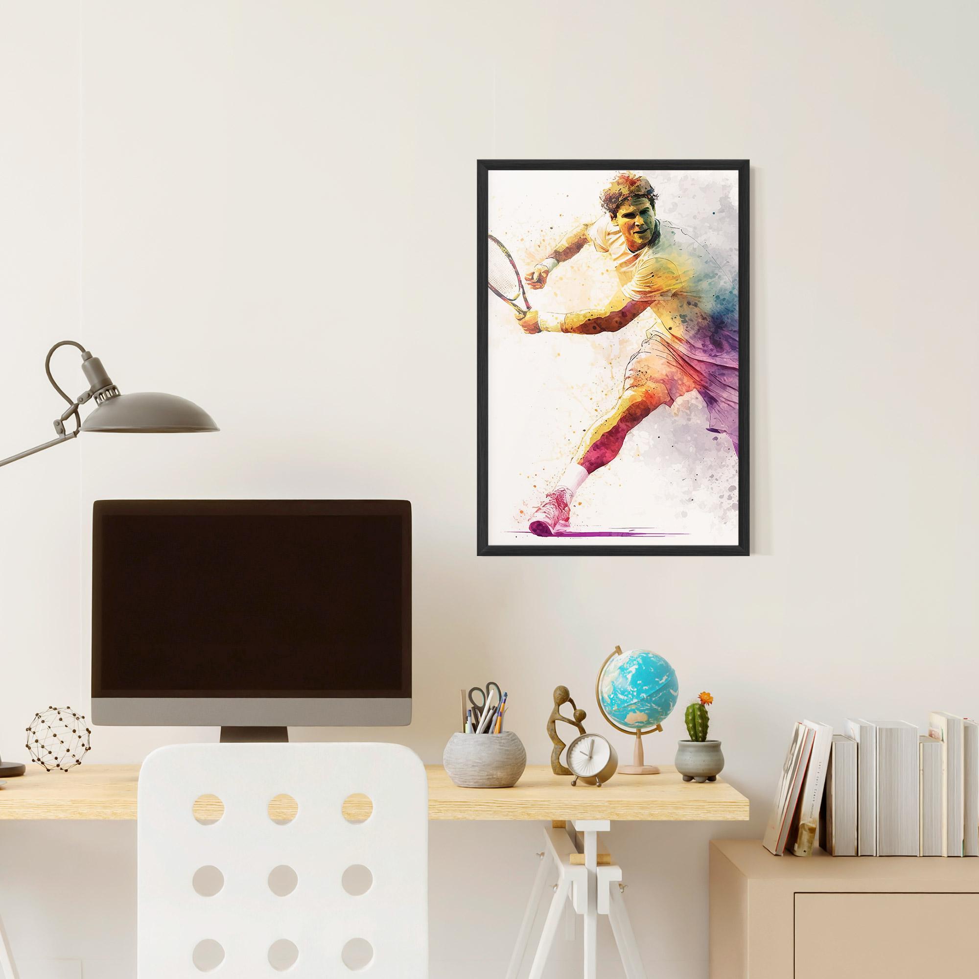 Poster Înrămat Watercolor Tennis mockup 6