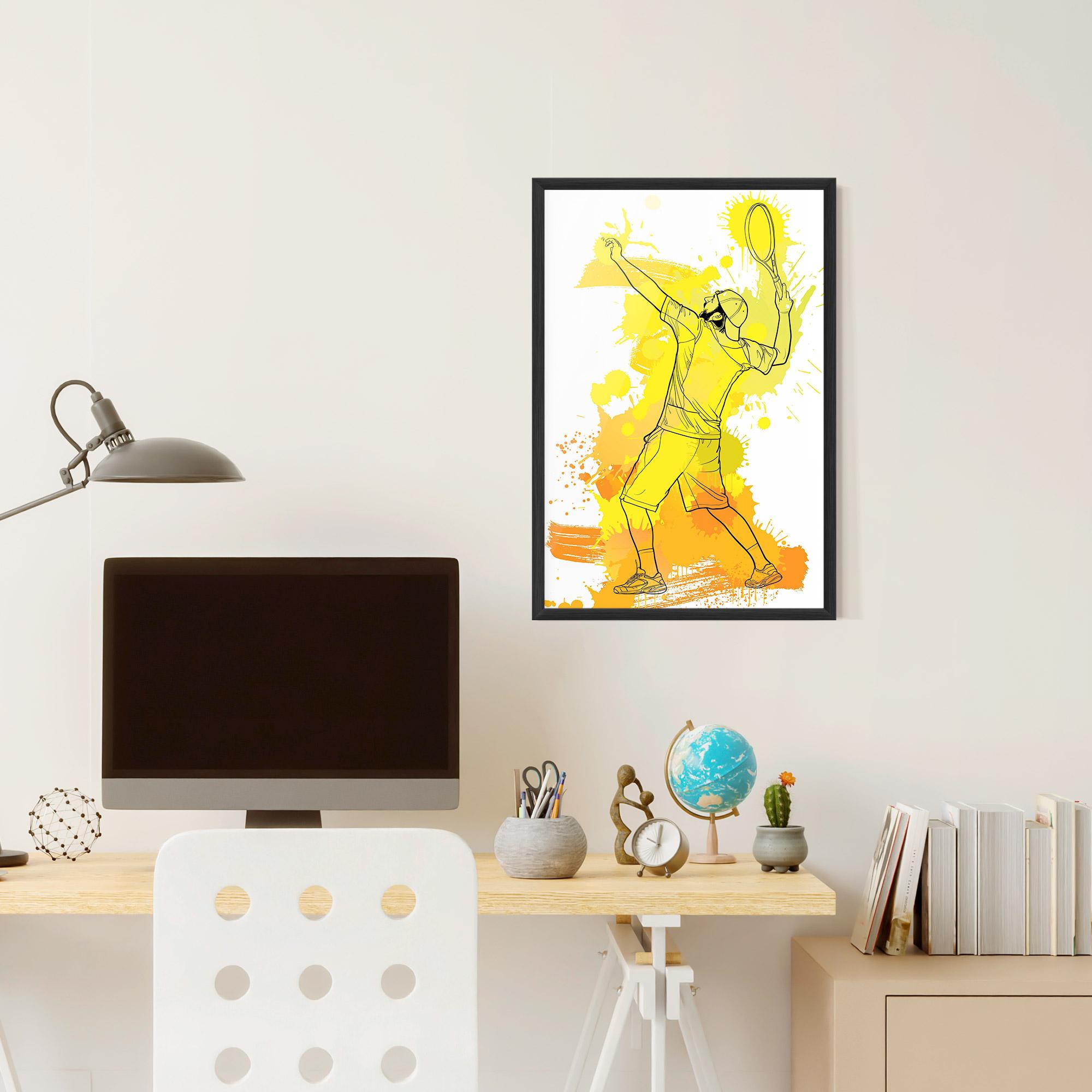 Poster Înrămat Yellow Art Tennis mockup 6