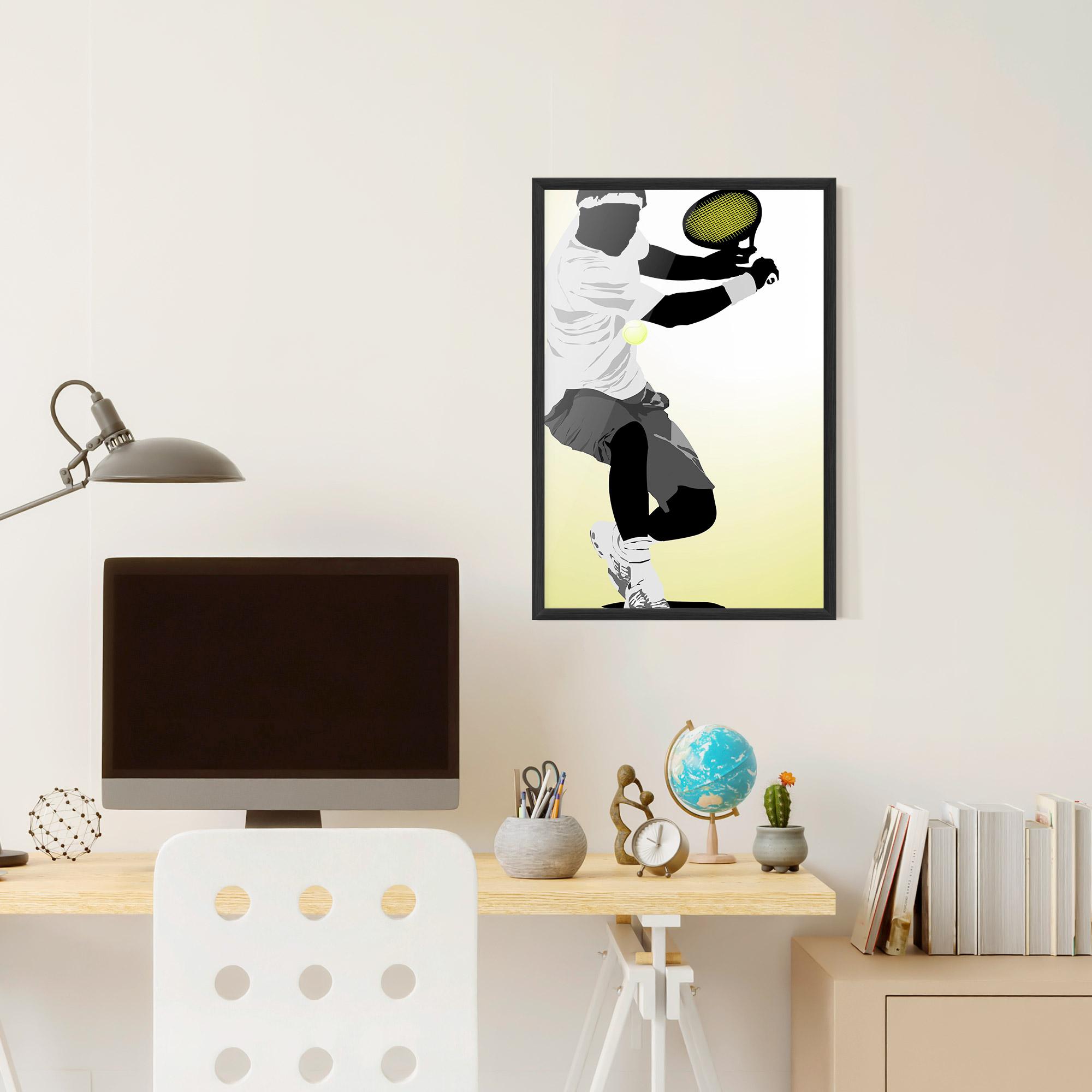 Poster Înrămat Yellow Light Tennis mockup 6