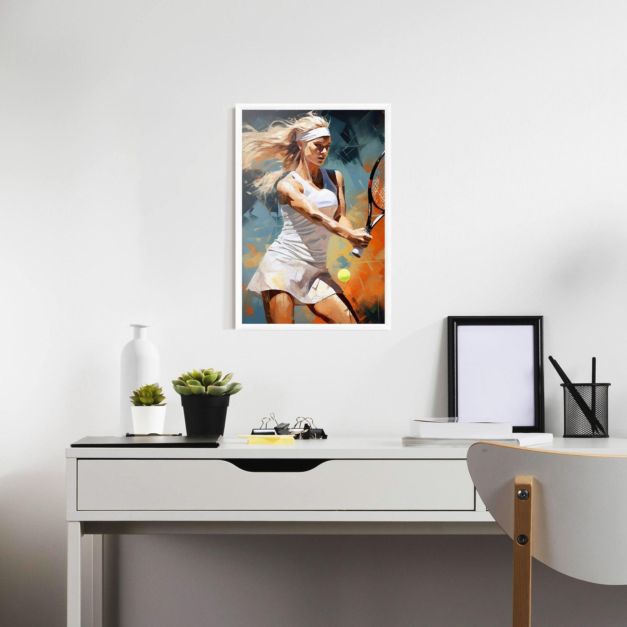 Poster Înrămat Blonde Tennis Girl mockup 7