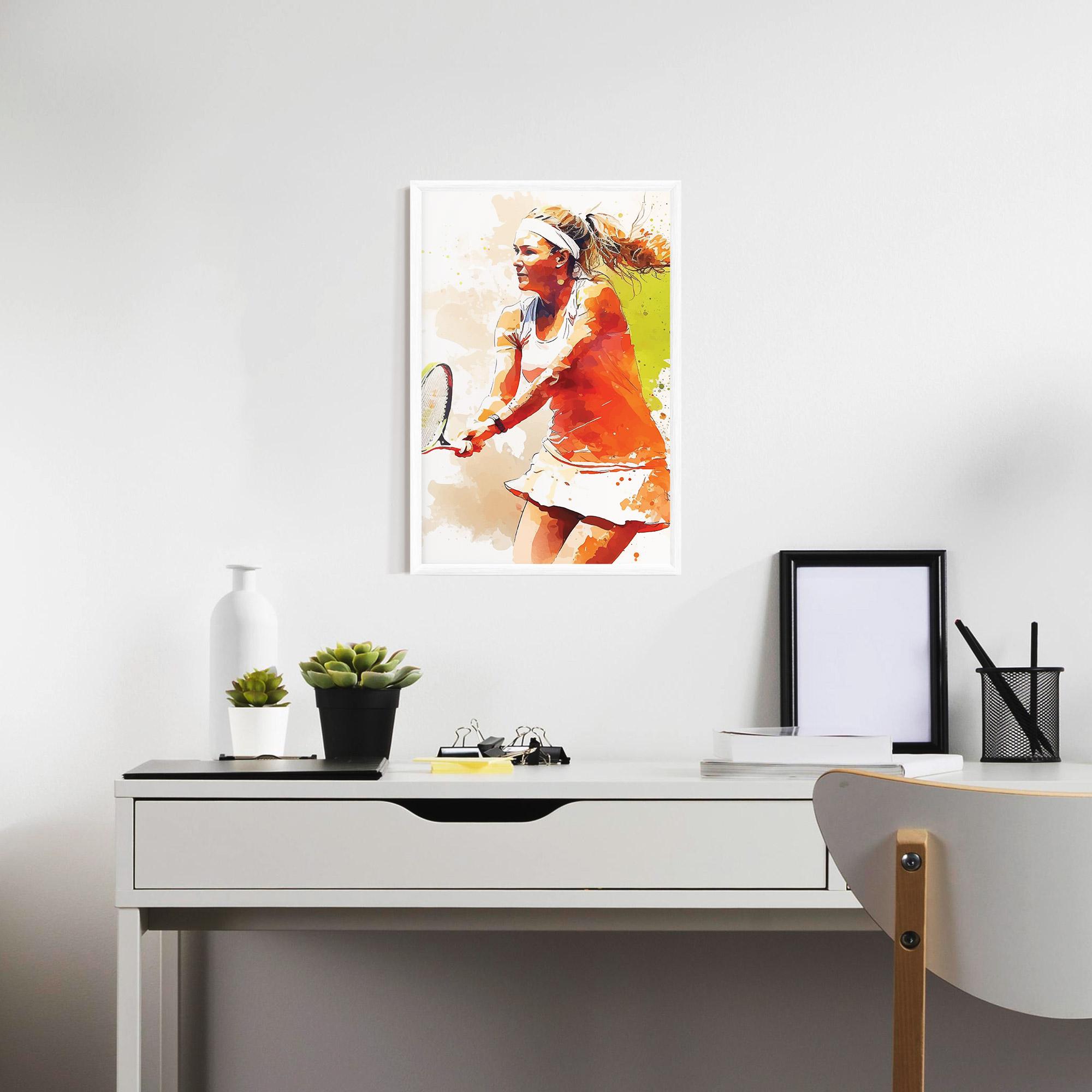 Poster Înrămat Orange Watercolor Tennis mockup 7