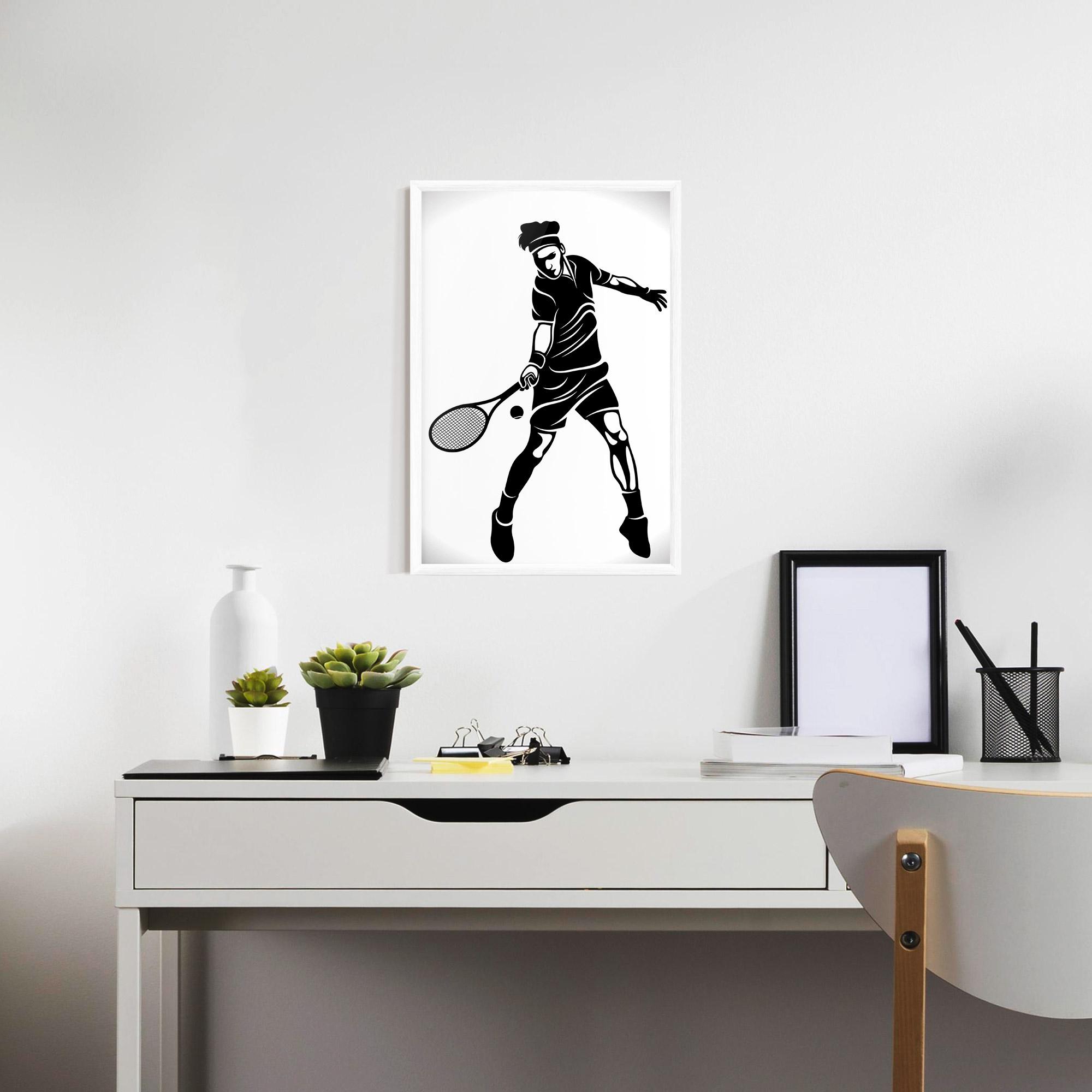 Poster Înrămat Tennis Player Line mockup 7