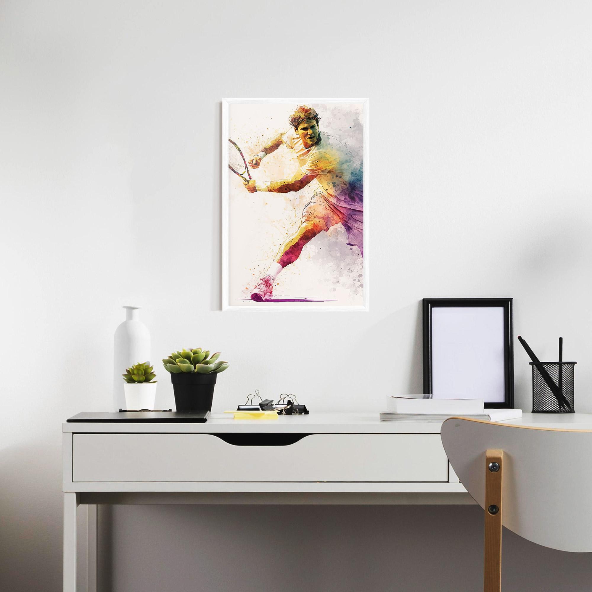 Poster Înrămat Watercolor Tennis mockup 7