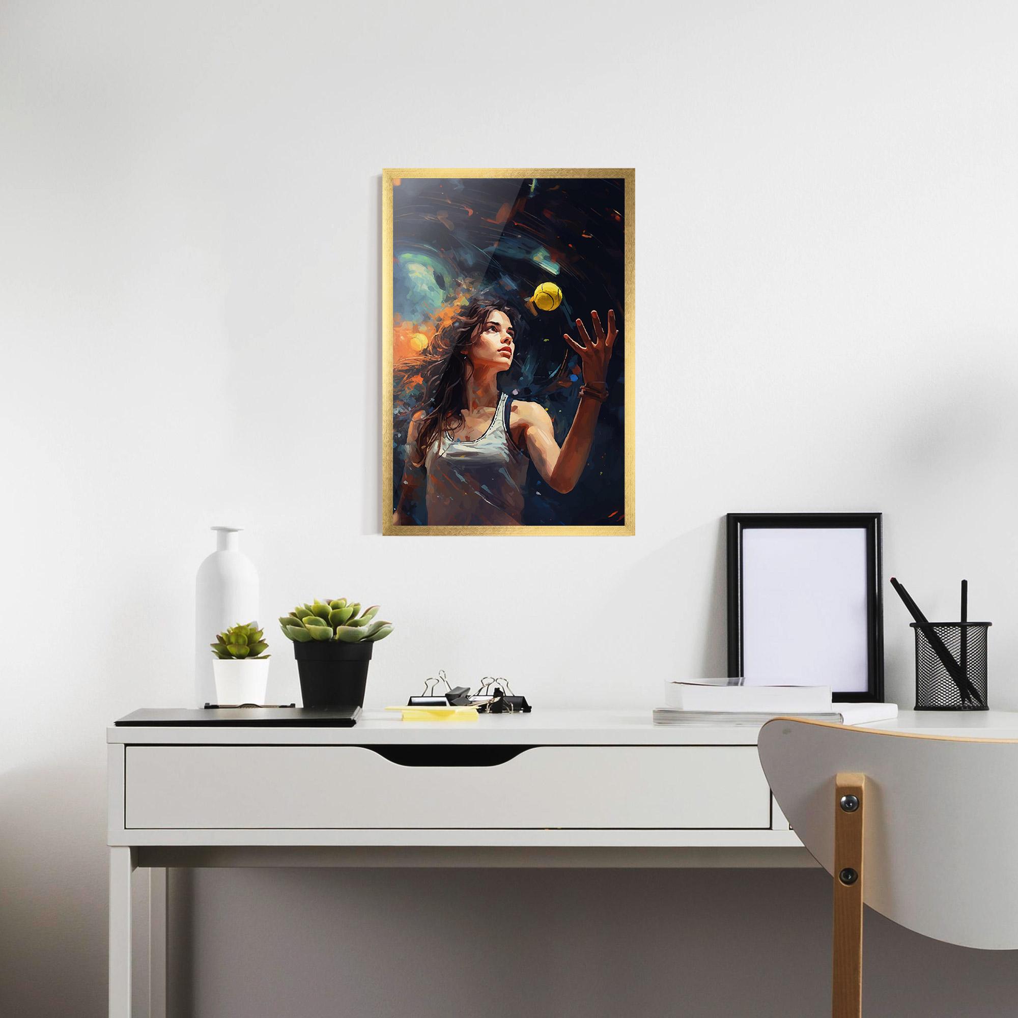 Poster Înrămat Tennis Pretty Girl mockup 7