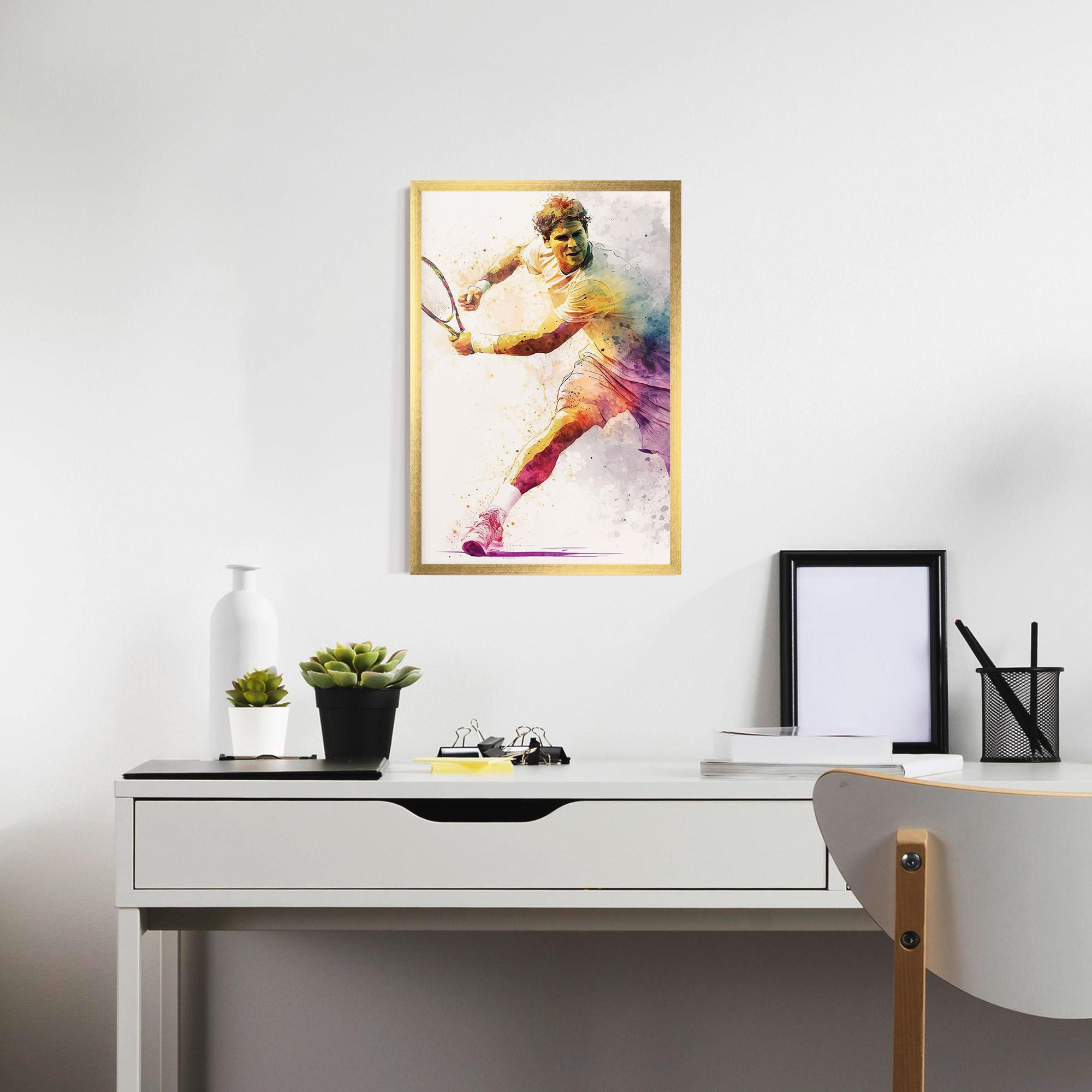 Poster Înrămat Watercolor Tennis mockup 7
