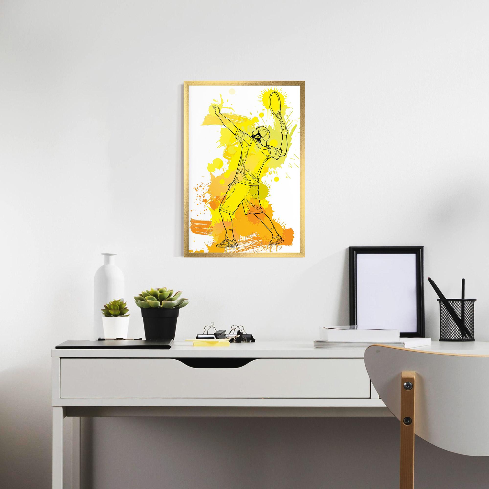 Poster Înrămat Yellow Art Tennis mockup 7