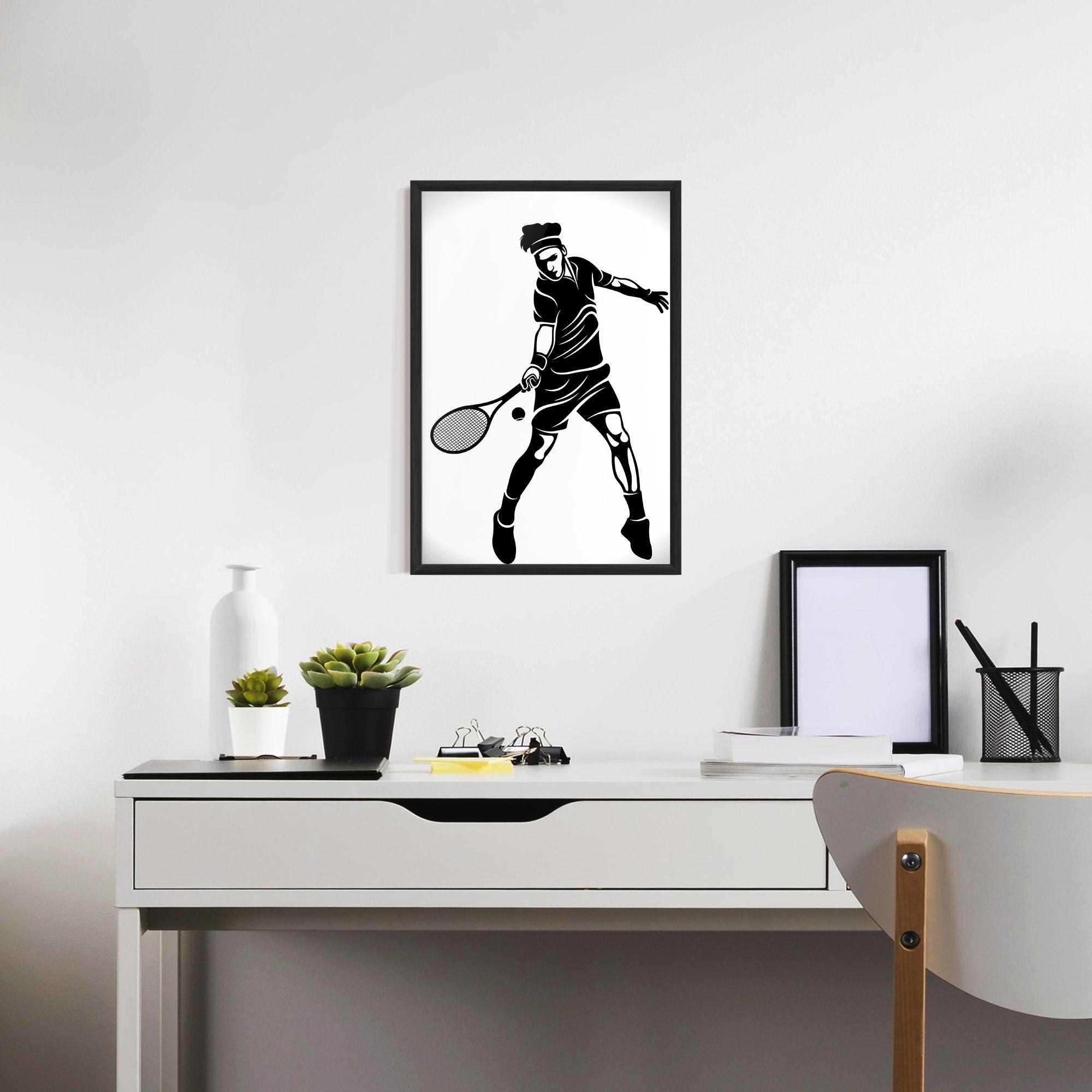 Poster Înrămat Tennis Player Line mockup 7