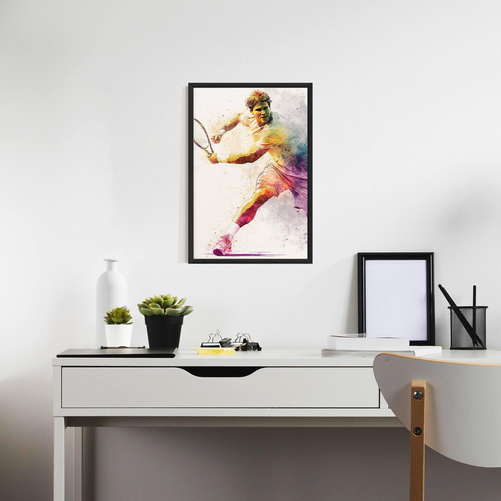 Poster Înrămat Watercolor Tennis mockup 7