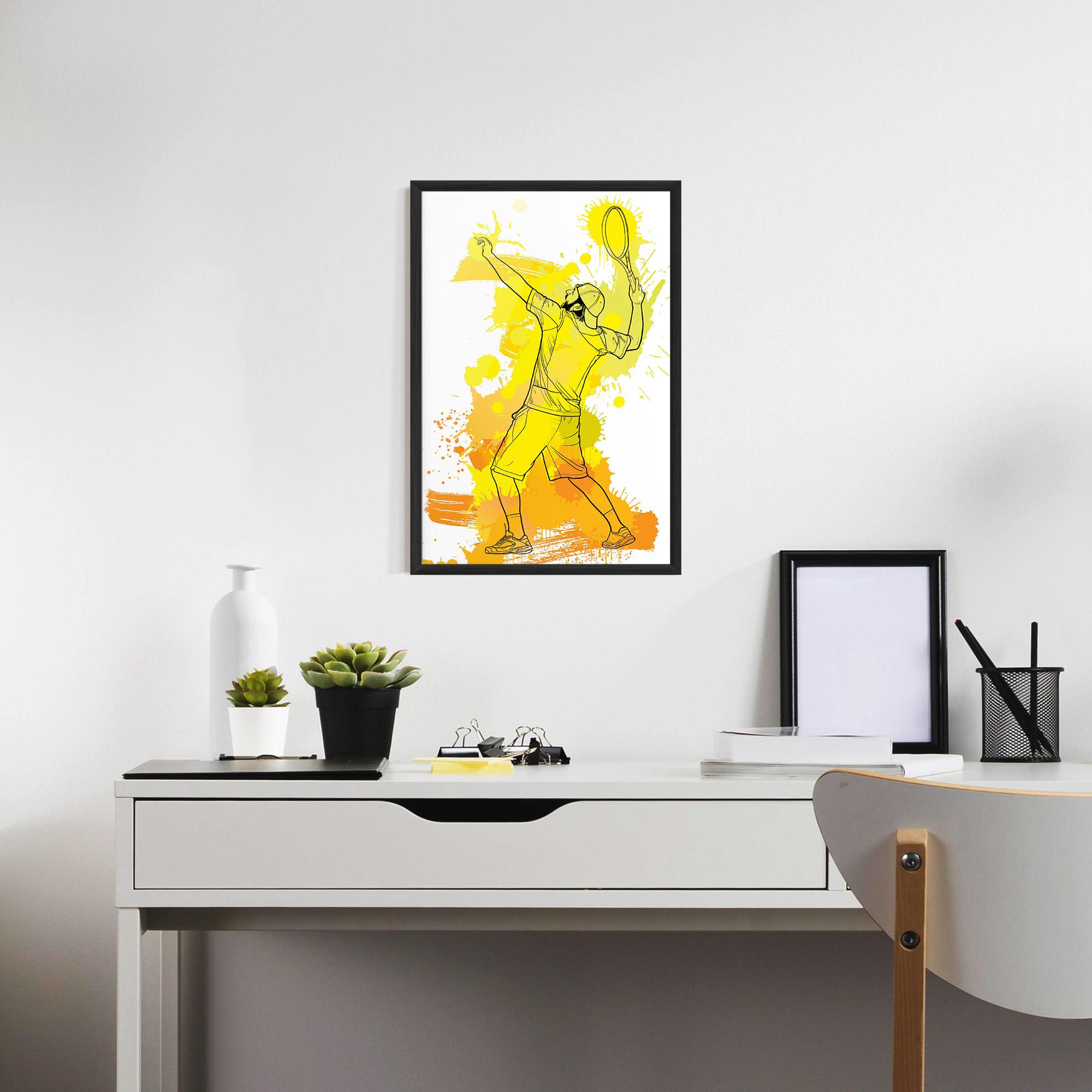 Poster Înrămat Yellow Art Tennis mockup 7