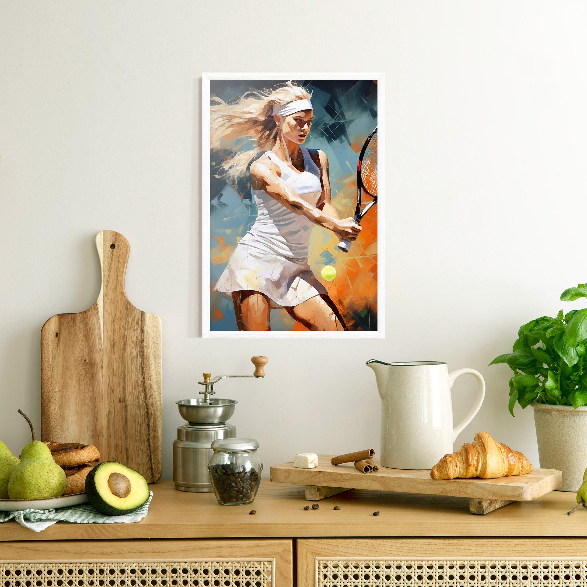 Poster Înrămat Blonde Tennis Girl mockup 8