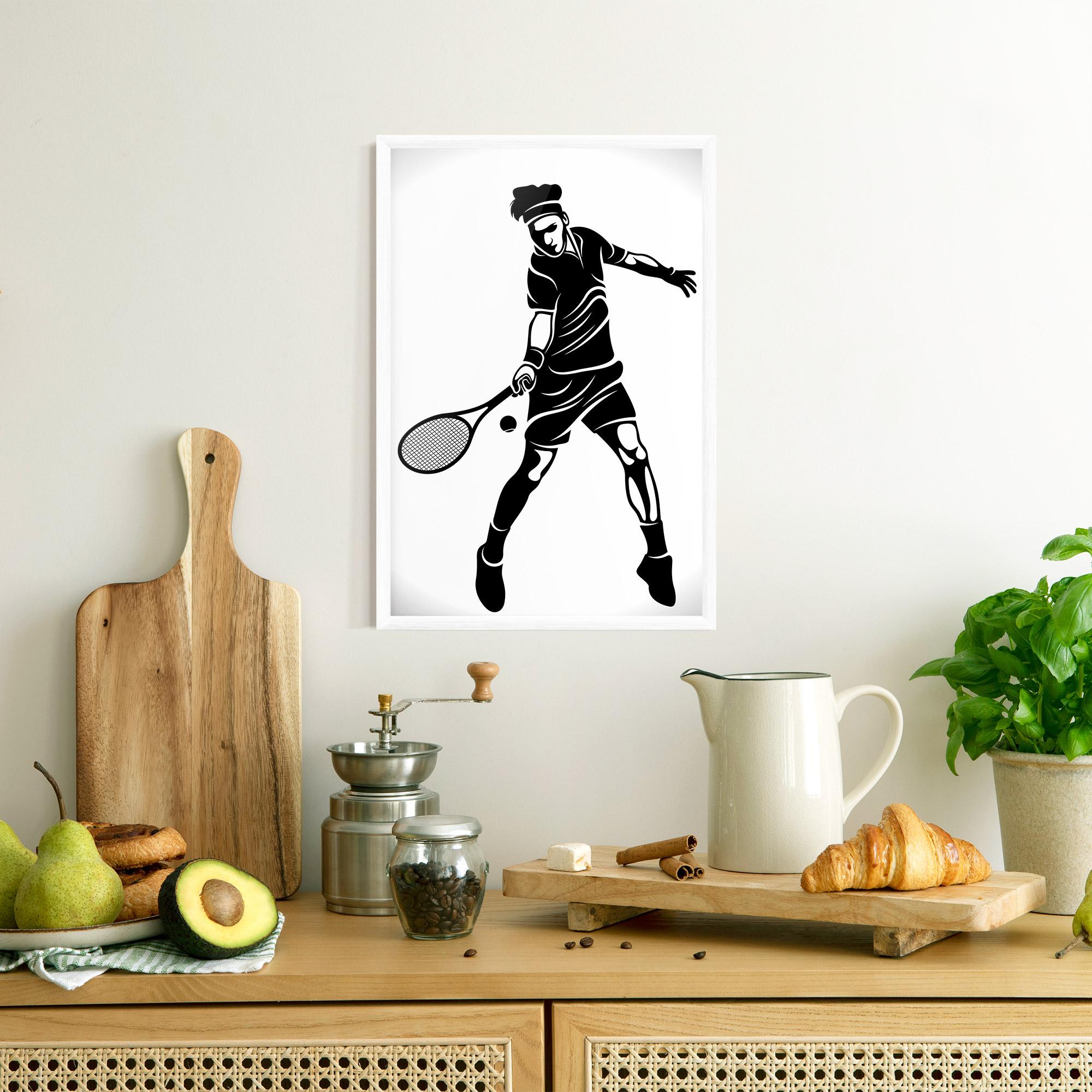 Poster Înrămat Tennis Player Line mockup 8