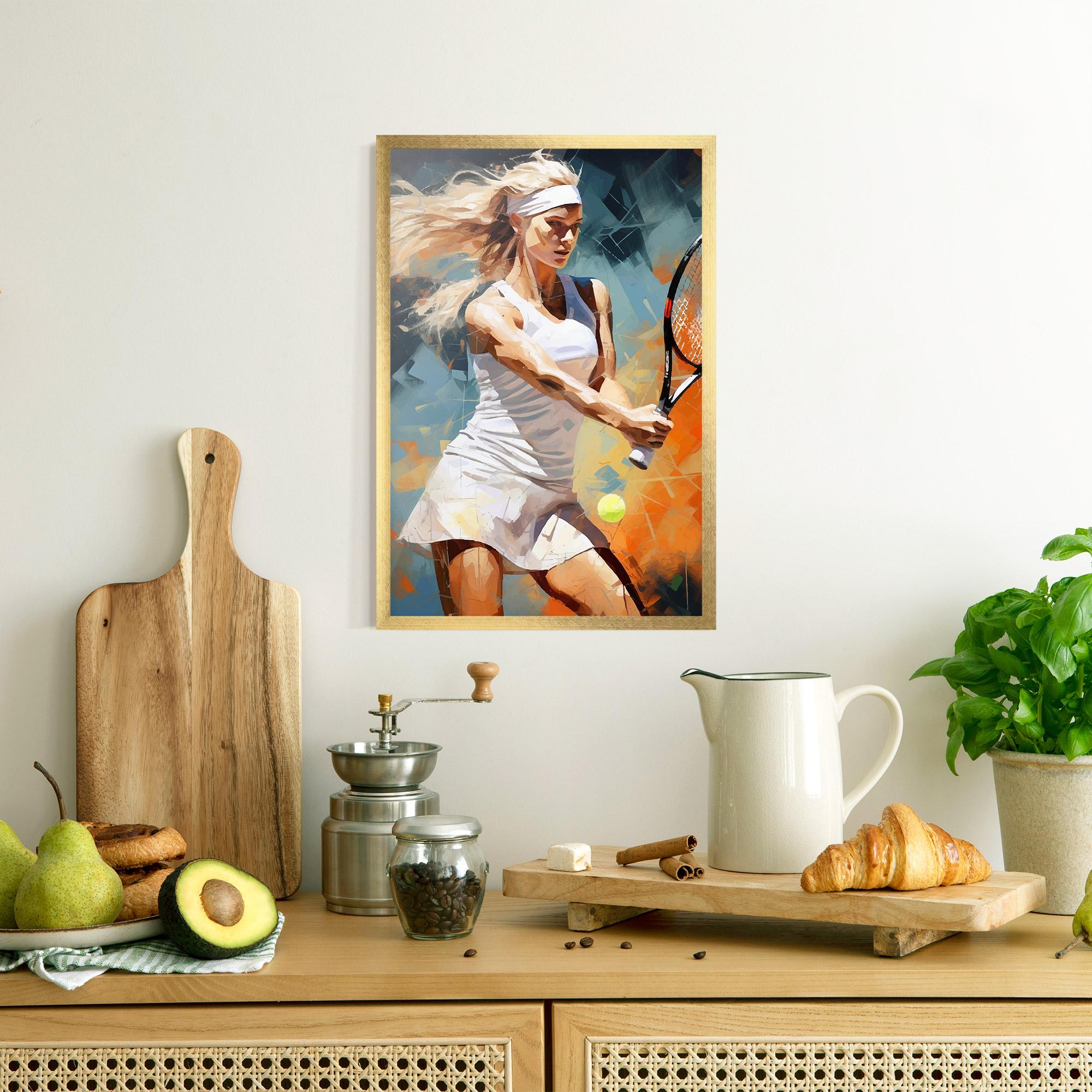 Poster Înrămat Blonde Tennis Girl mockup 8