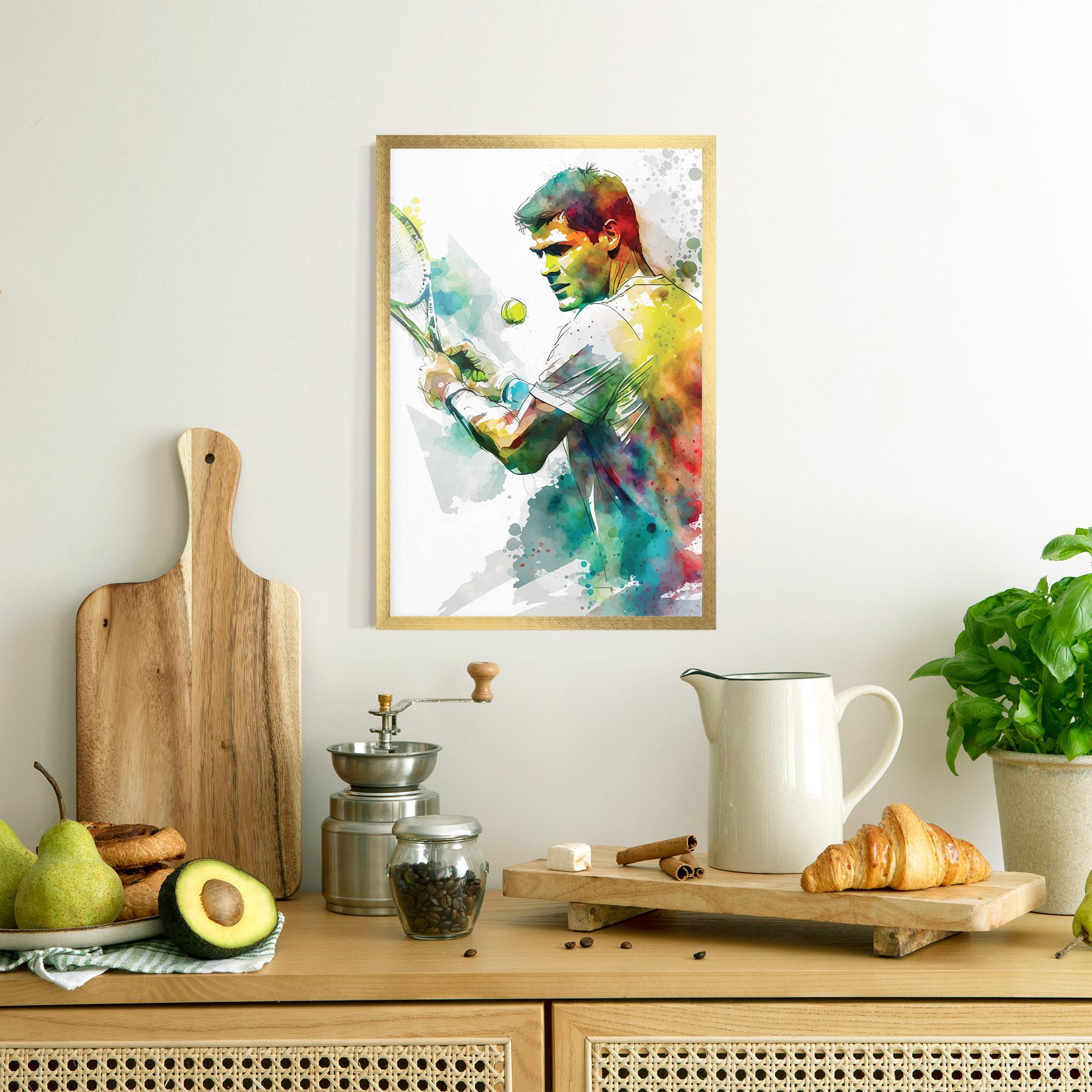 Poster Înrămat Tenis Watercolor mockup 8