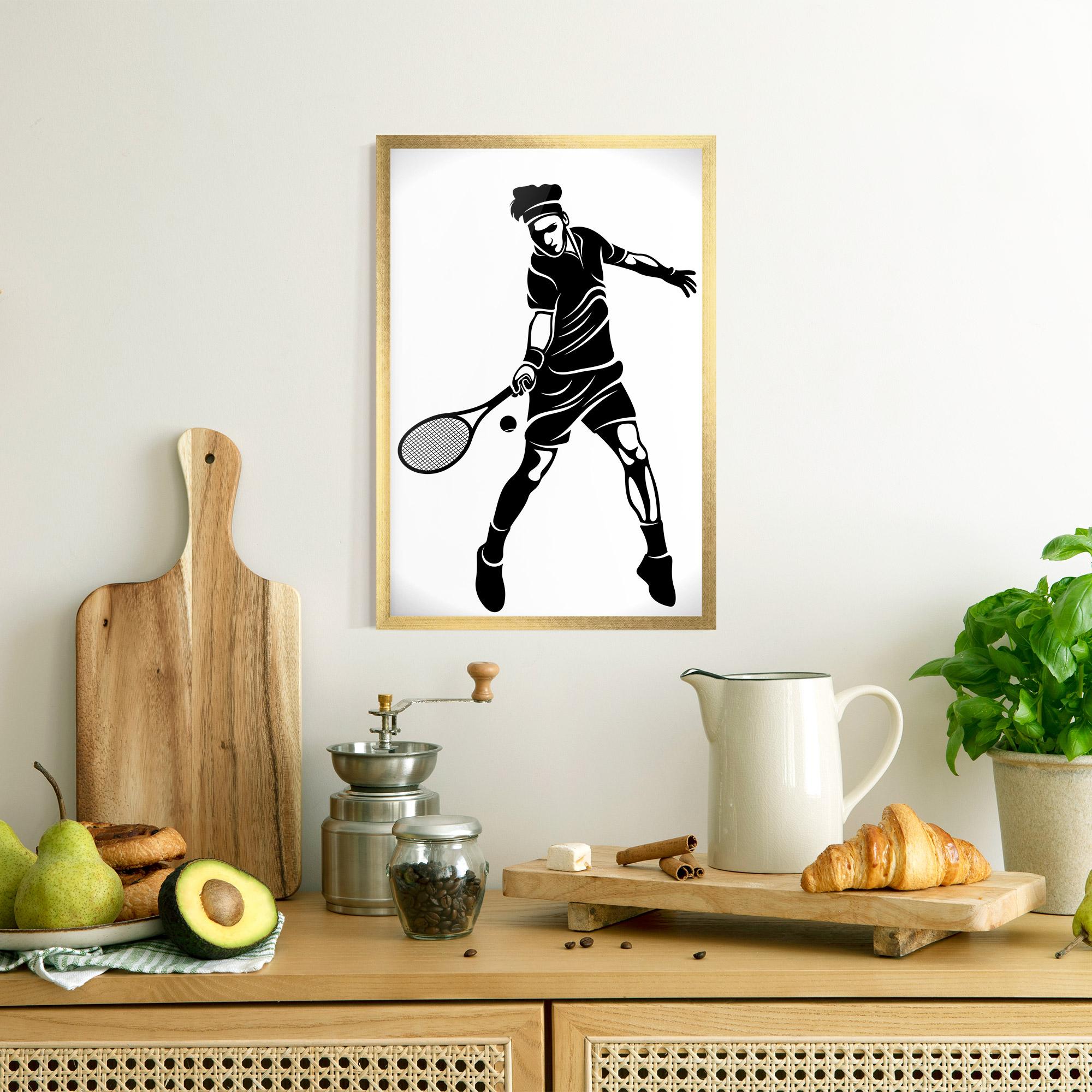 Poster Înrămat Tennis Player Line mockup 8