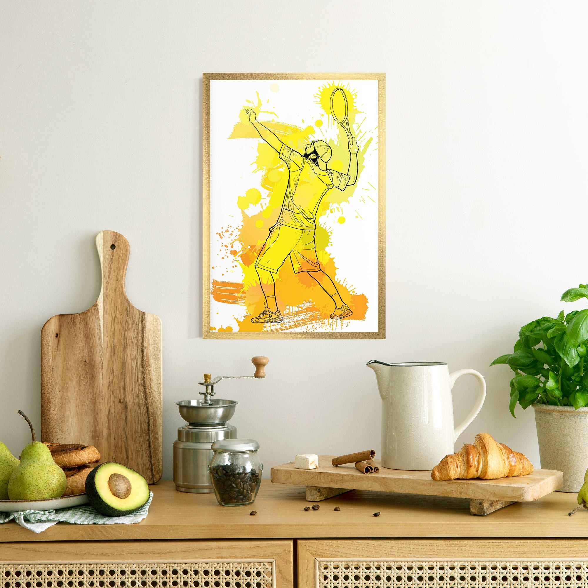 Poster Înrămat Yellow Art Tennis mockup 8
