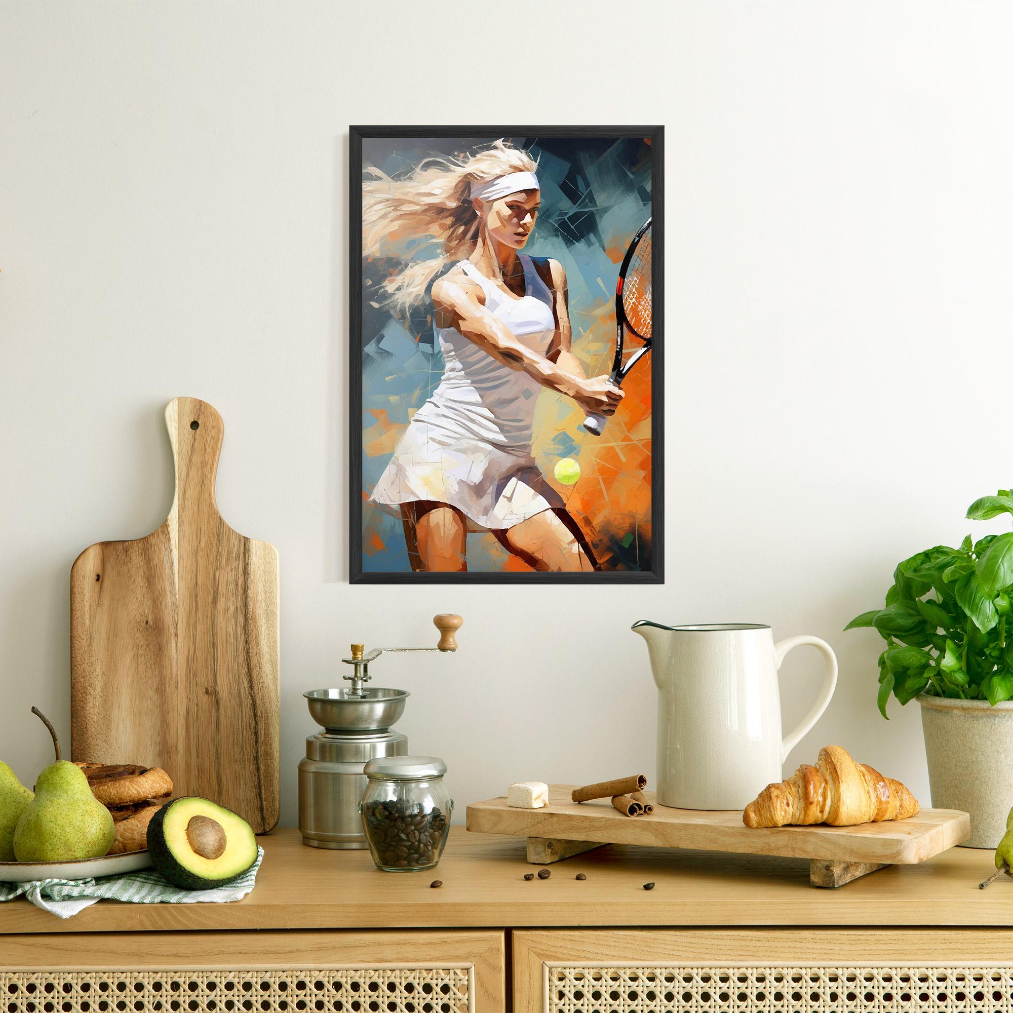 Poster Înrămat Blonde Tennis Girl mockup 8